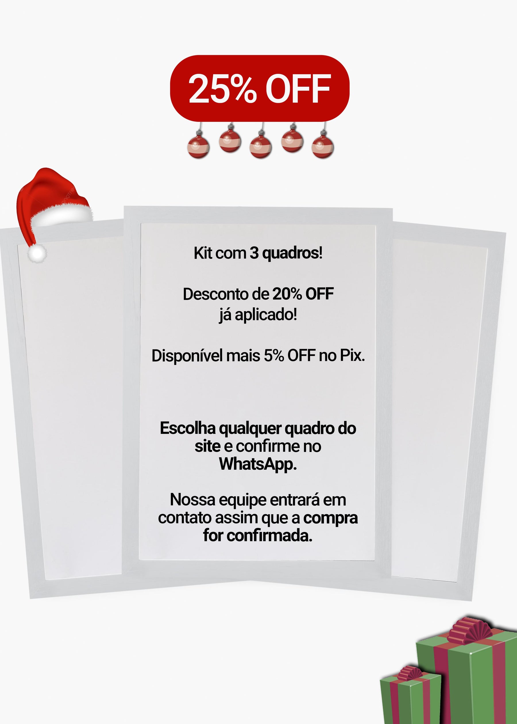 Kit 3 Quadros A Sua Escolha