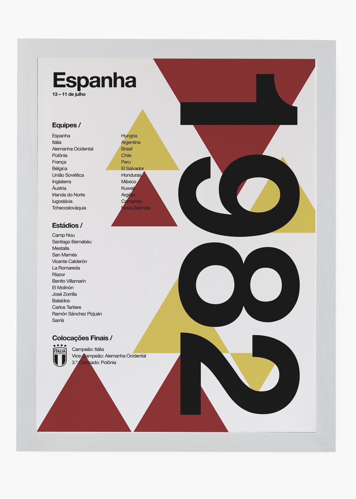 Quadro Copa do Mundo Espanha 1982