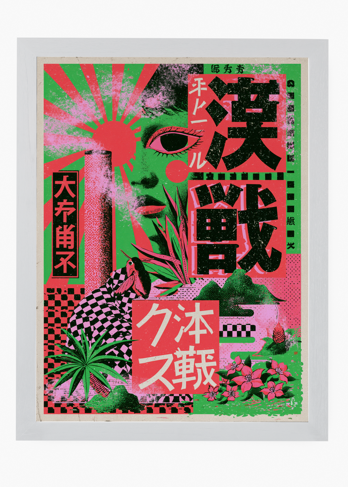 Quadro Japonês Neon Collage - 5