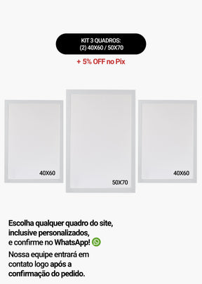 KIT 3 Quadros - Mix de Tamanhos (2un 40x60 + 50x70)