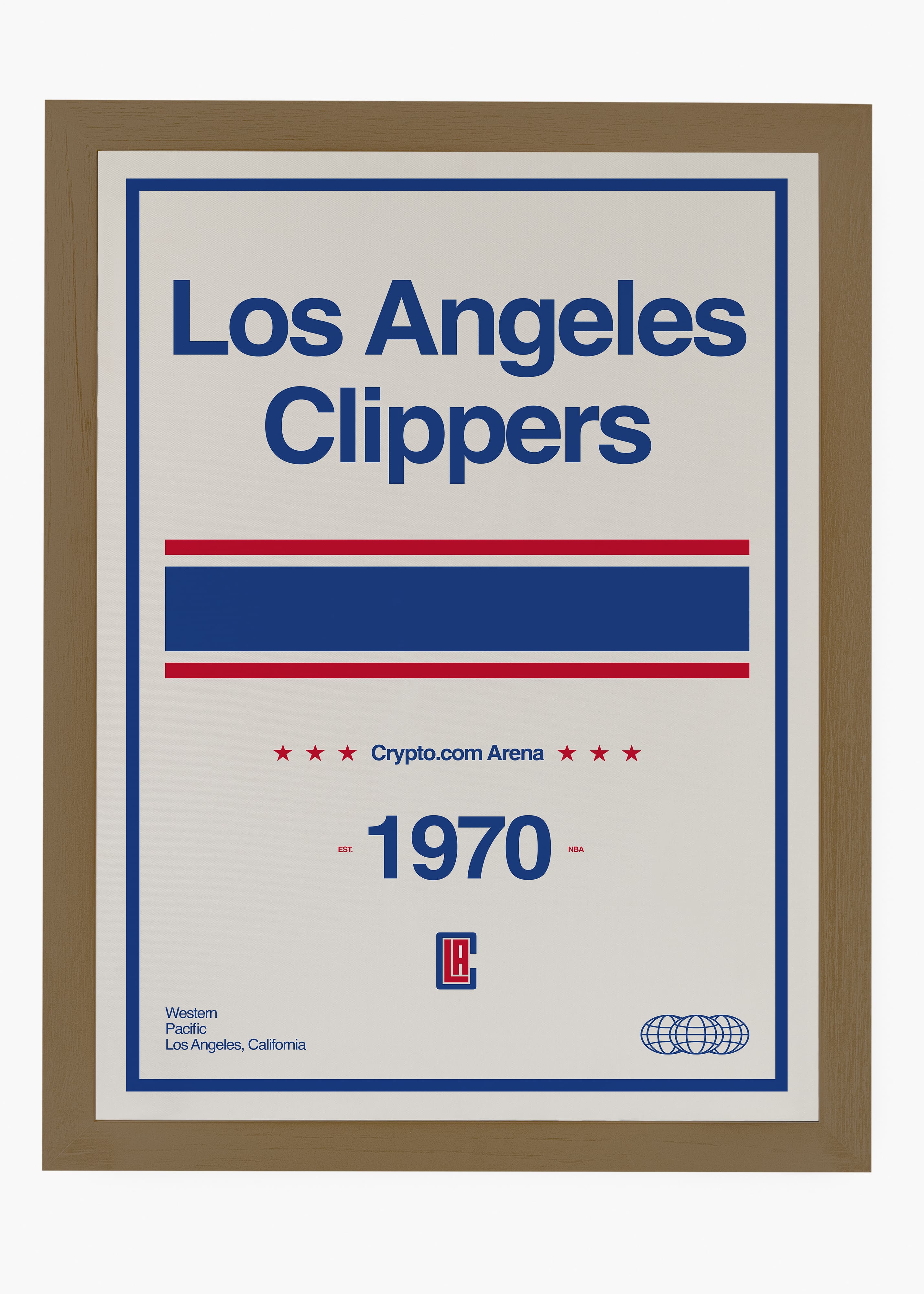 Quadro decorativo NBA Los Angeles Clippers — arte de basquete para parede | Cübe Quadros