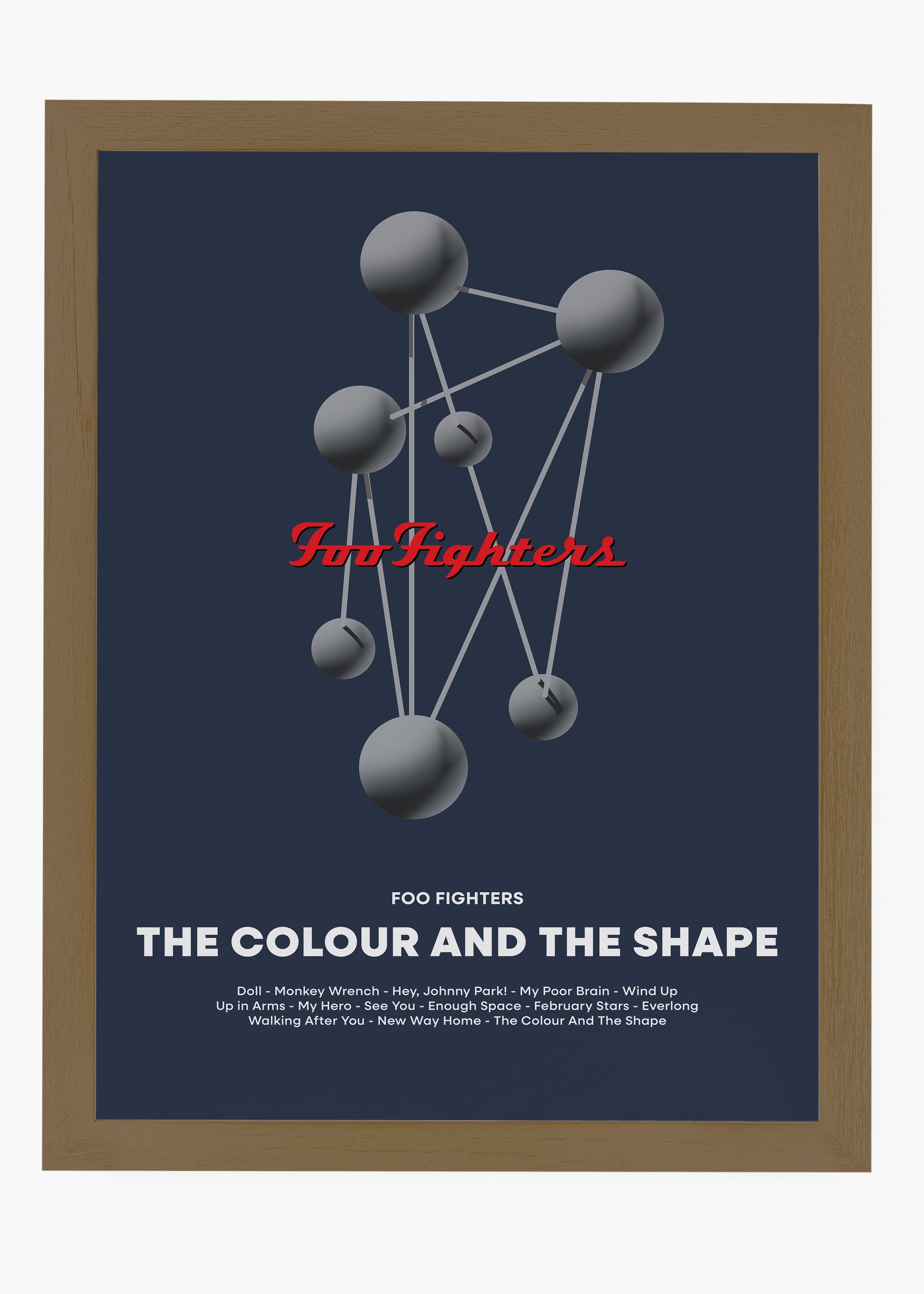 Quadro decorativo Foo Fighters The Colour and the Shape — arte de rock para parede | Cübe Quadros