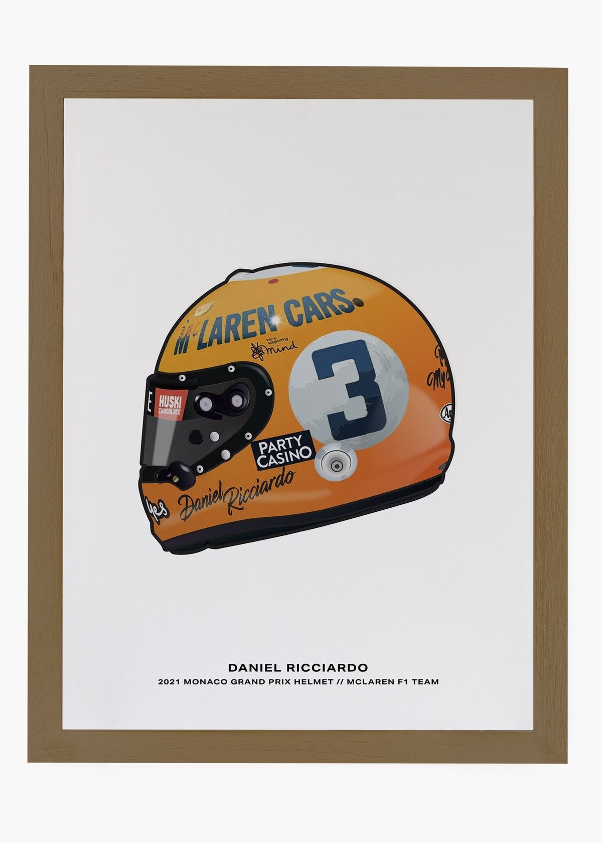 Quadro decorativo Daniel Ricciardo 2021 Mônaco Edition — arte de automobilismo para parede | Cübe Quadros