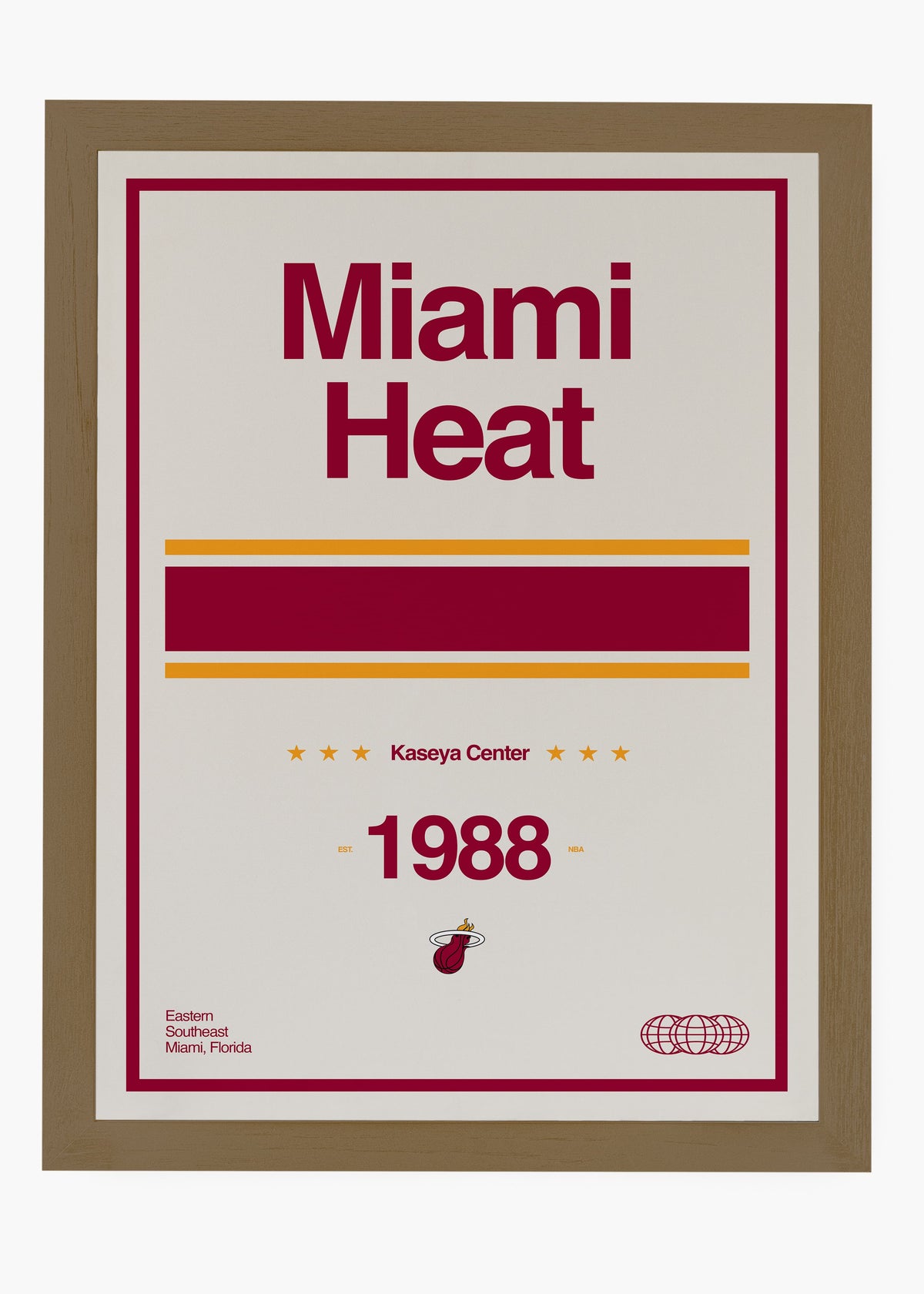 Quadro decorativo NBA Miami Heat — arte de basquete para parede | Cübe Quadros
