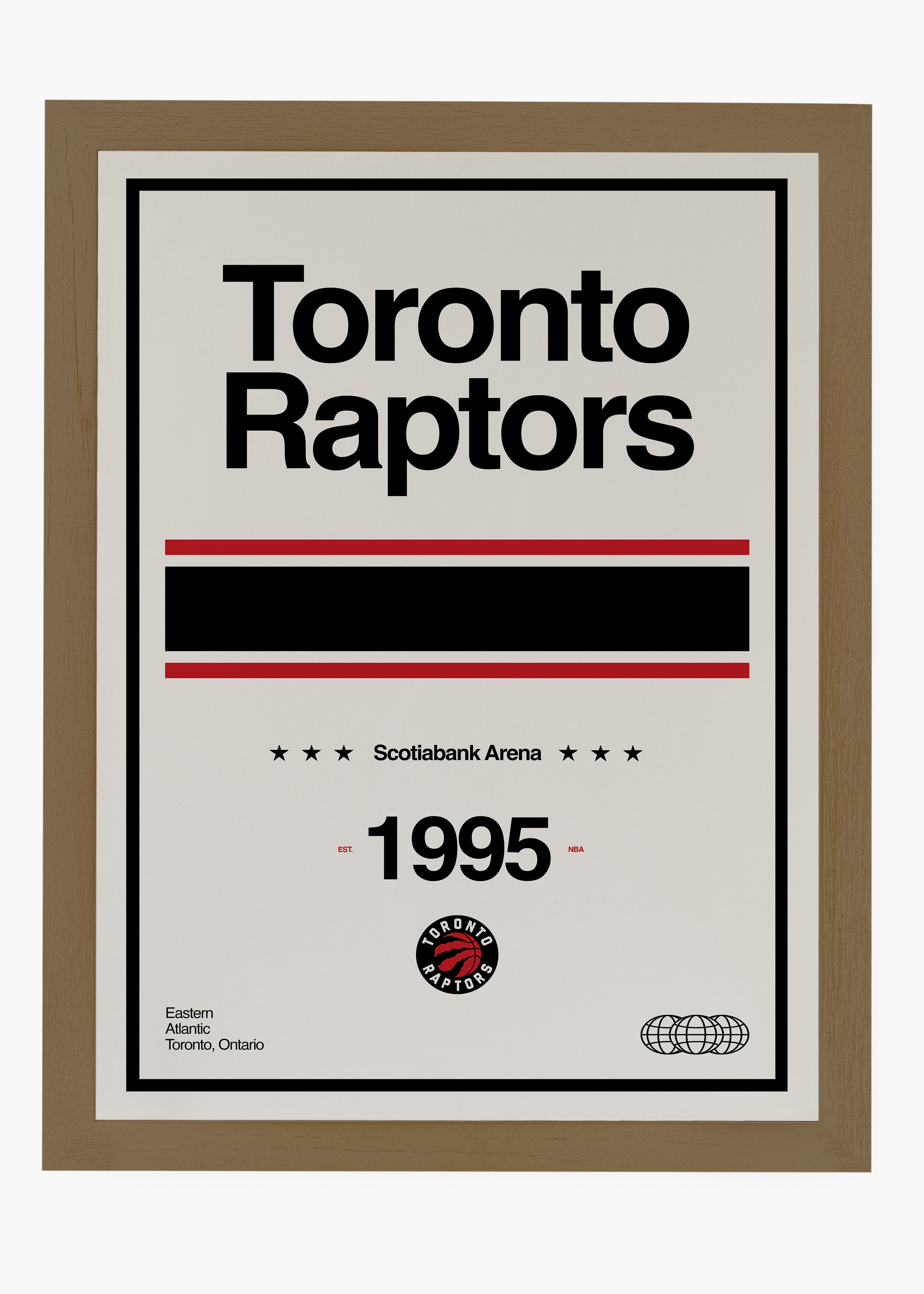 Quadro decorativo NBA Toronto Raptors — arte de basquete para parede | Cübe Quadros