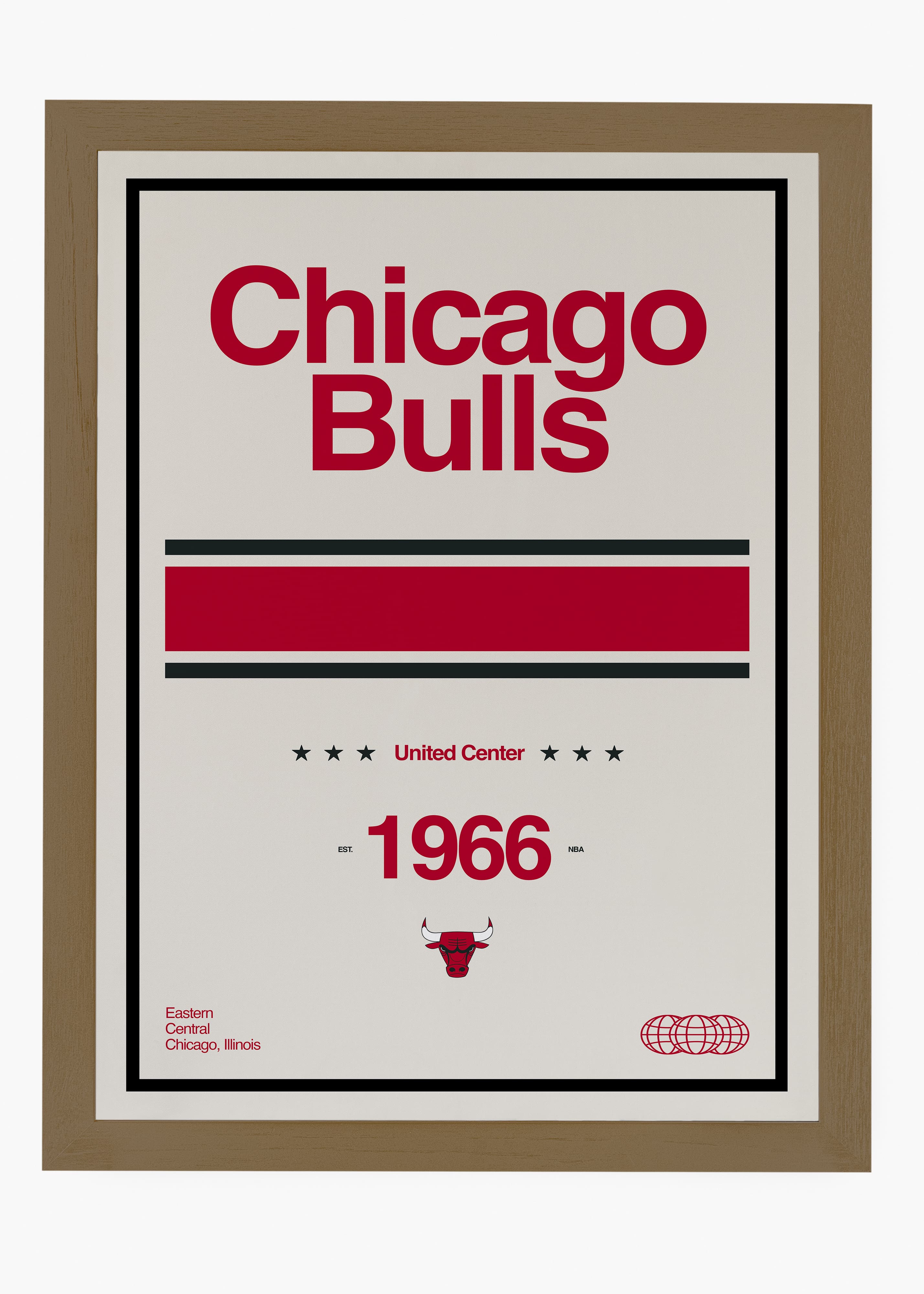Quadro decorativo NBA Chicago Bulls — arte de basquete para parede | Cübe Quadros