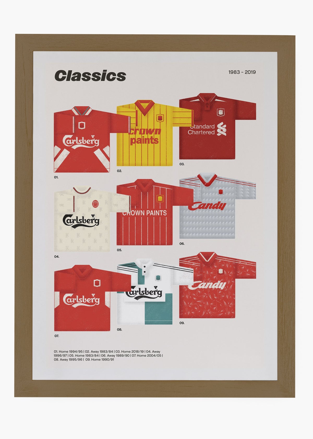 Quadro decorativo Liverpool Classics — arte de futebol para parede | Cübe Quadros