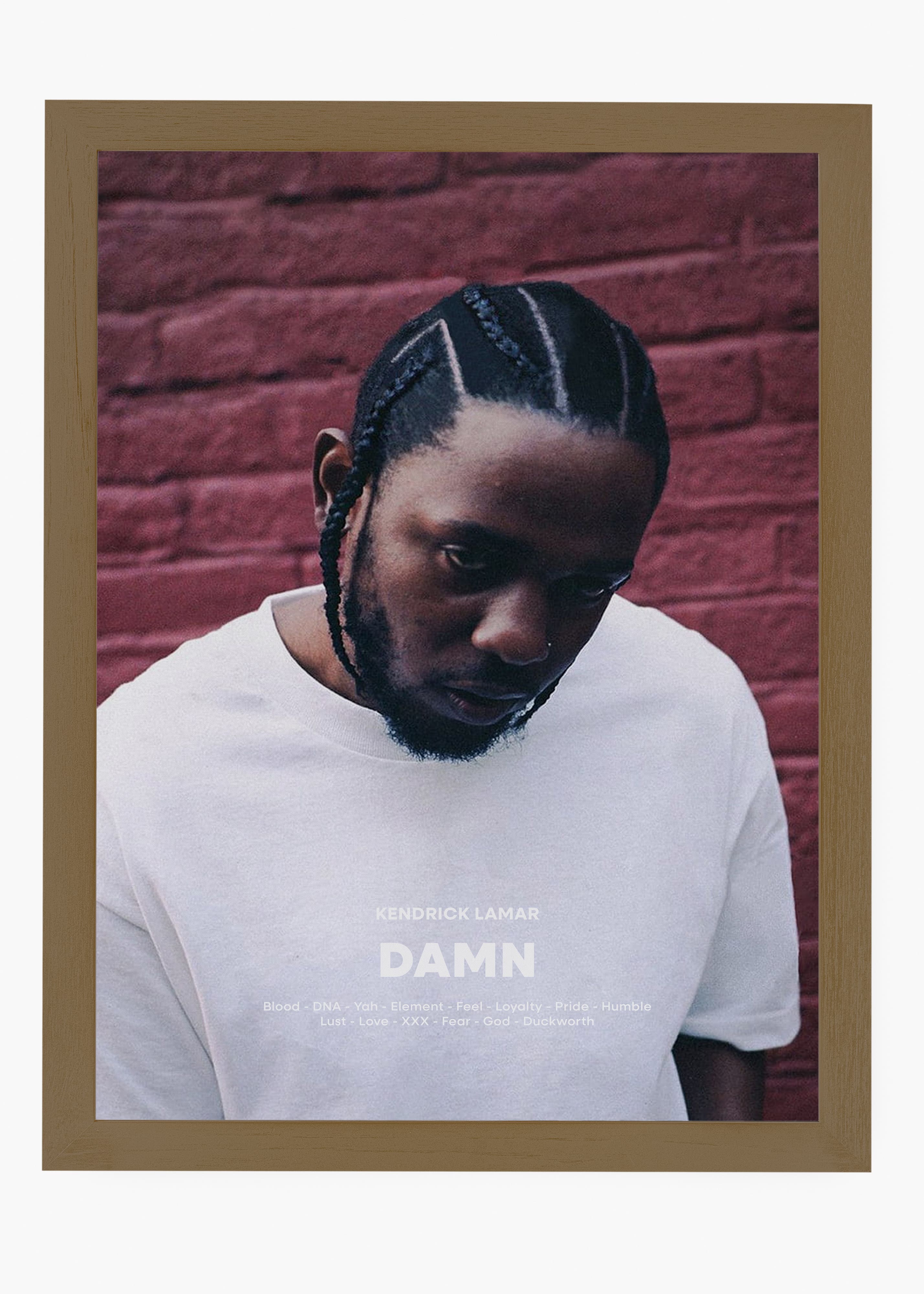 Quadro decorativo Kendrick Lamar Damn — arte de rap para parede | Cübe Quadros