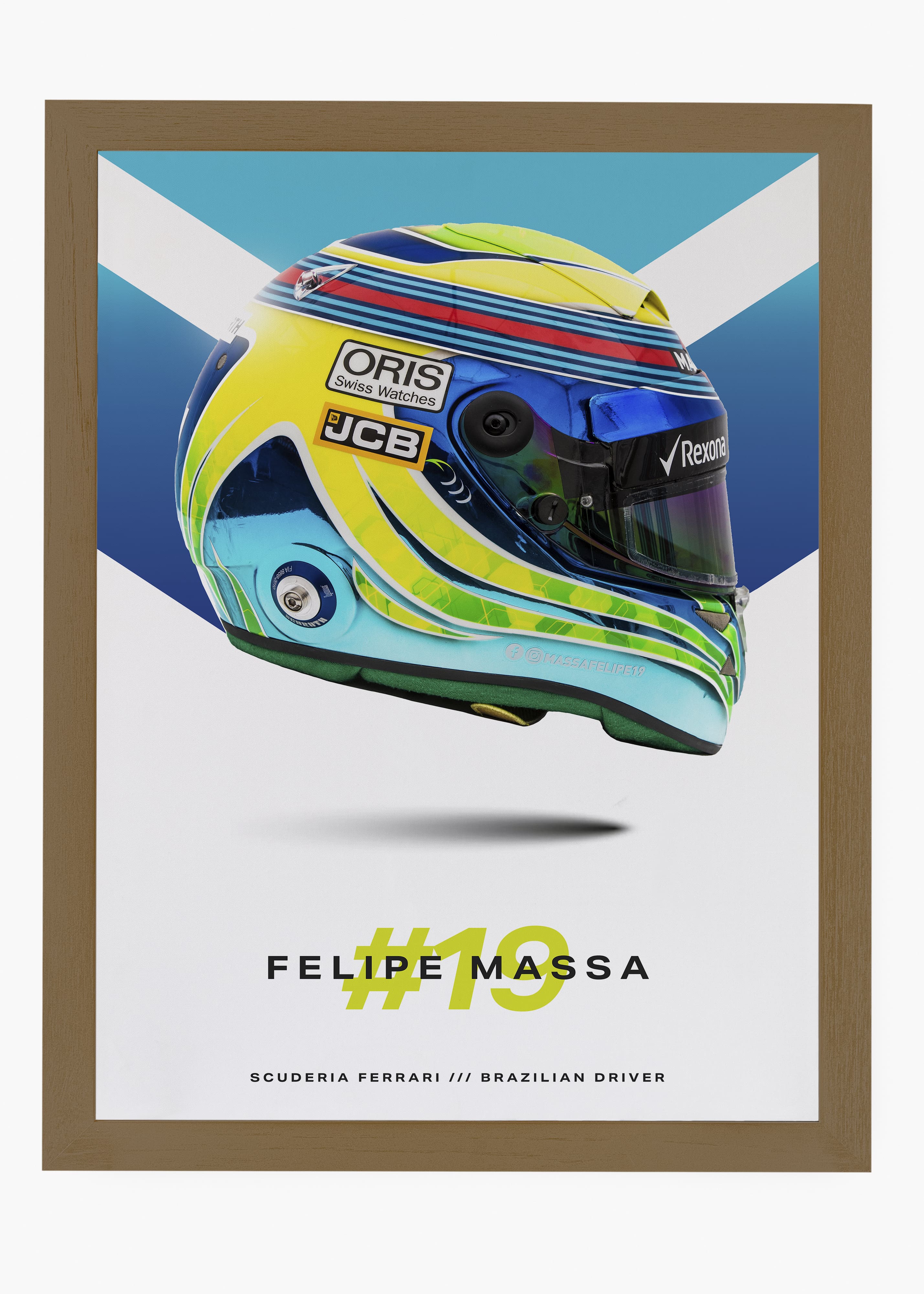 Quadro decorativo Felipe Massa #19 — arte de automobilismo para parede | Cübe Quadros