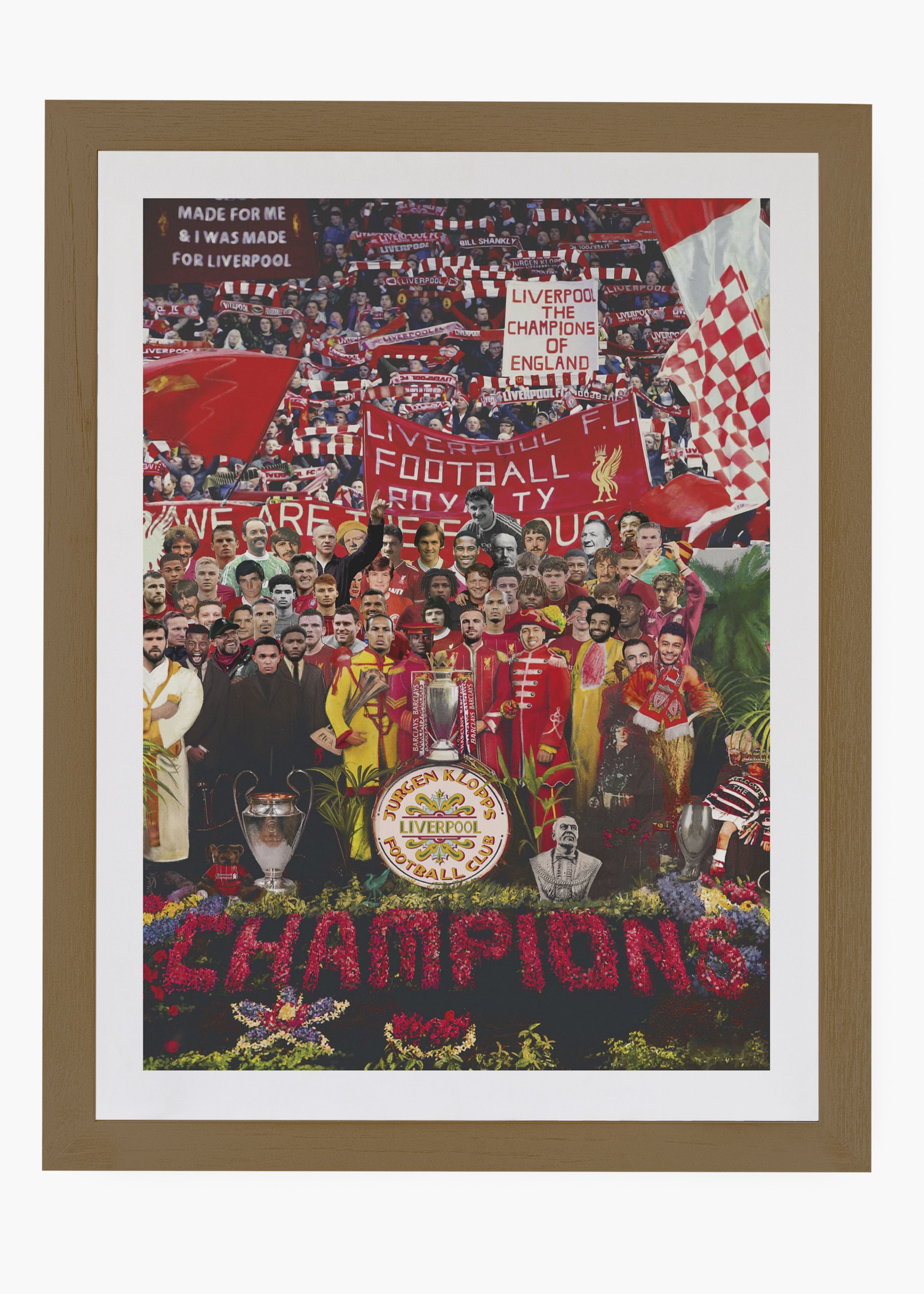 Quadro decorativo Liverpool Champions — arte de futebol para parede | Cübe Quadros