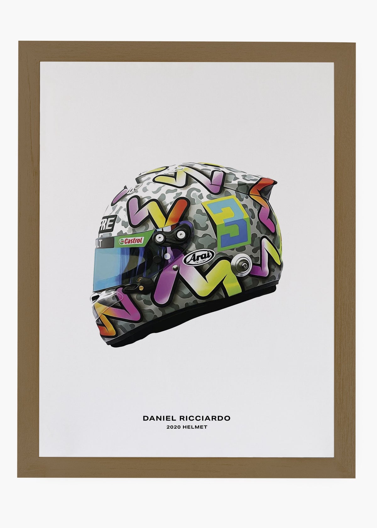 Quadro decorativo Daniel Ricciardo 2020 — arte de automobilismo para parede | Cübe Quadros