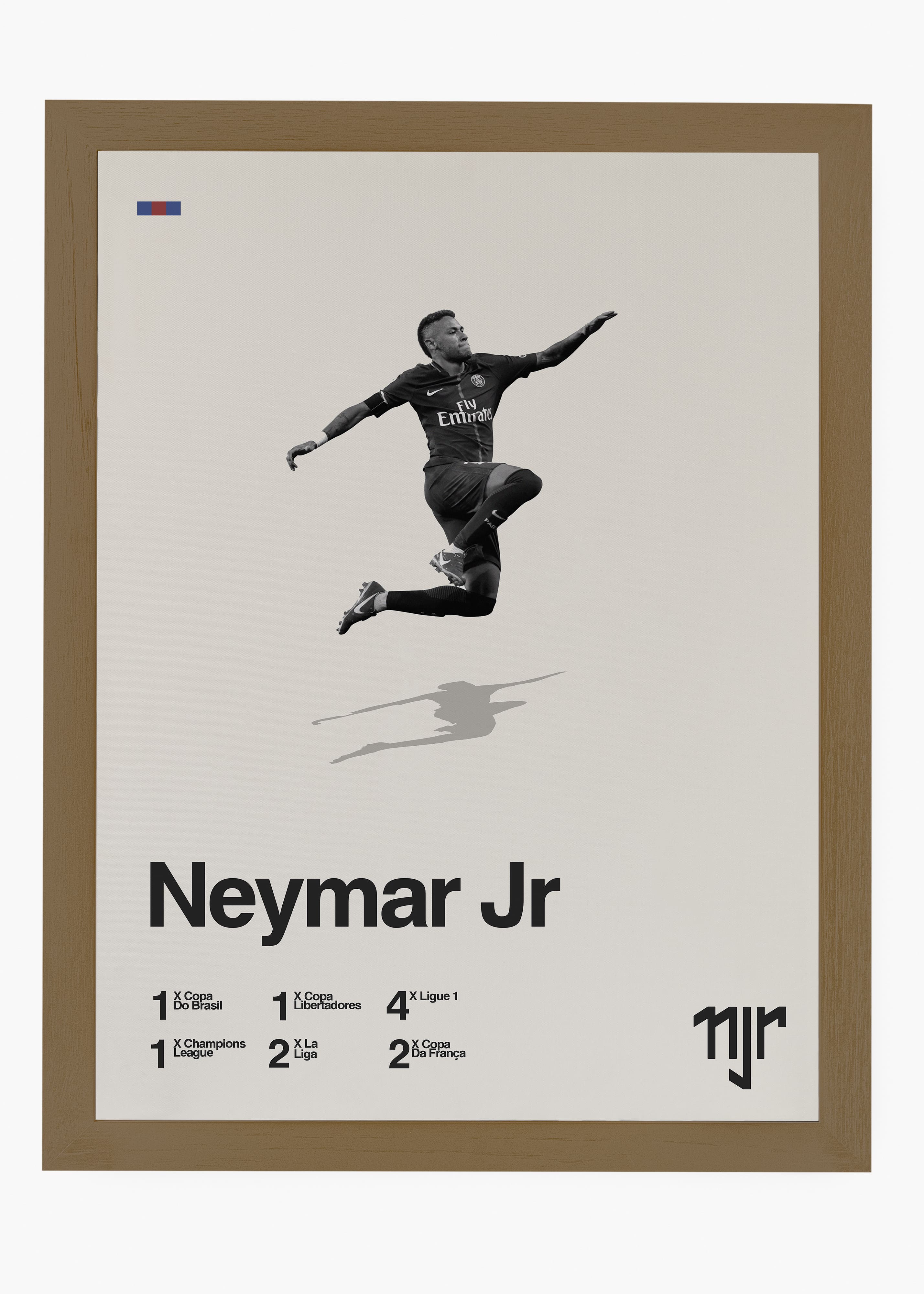 Quadro decorativo Neymar Jr — arte de futebol para parede | Cübe Quadros