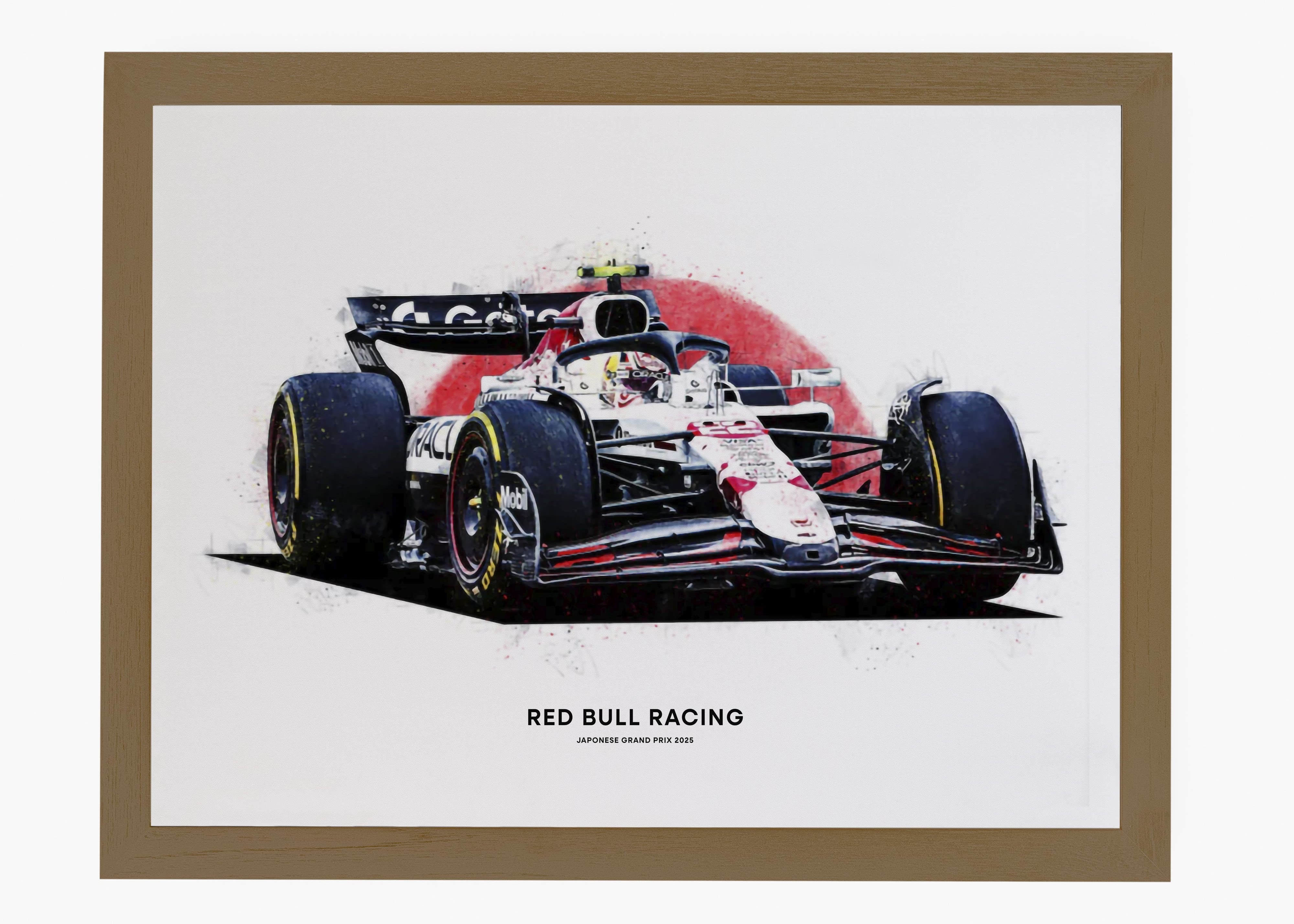 Quadro decorativo Red Bull Racing Japão 2025 — arte de automobilismo para parede | Cübe Quadros