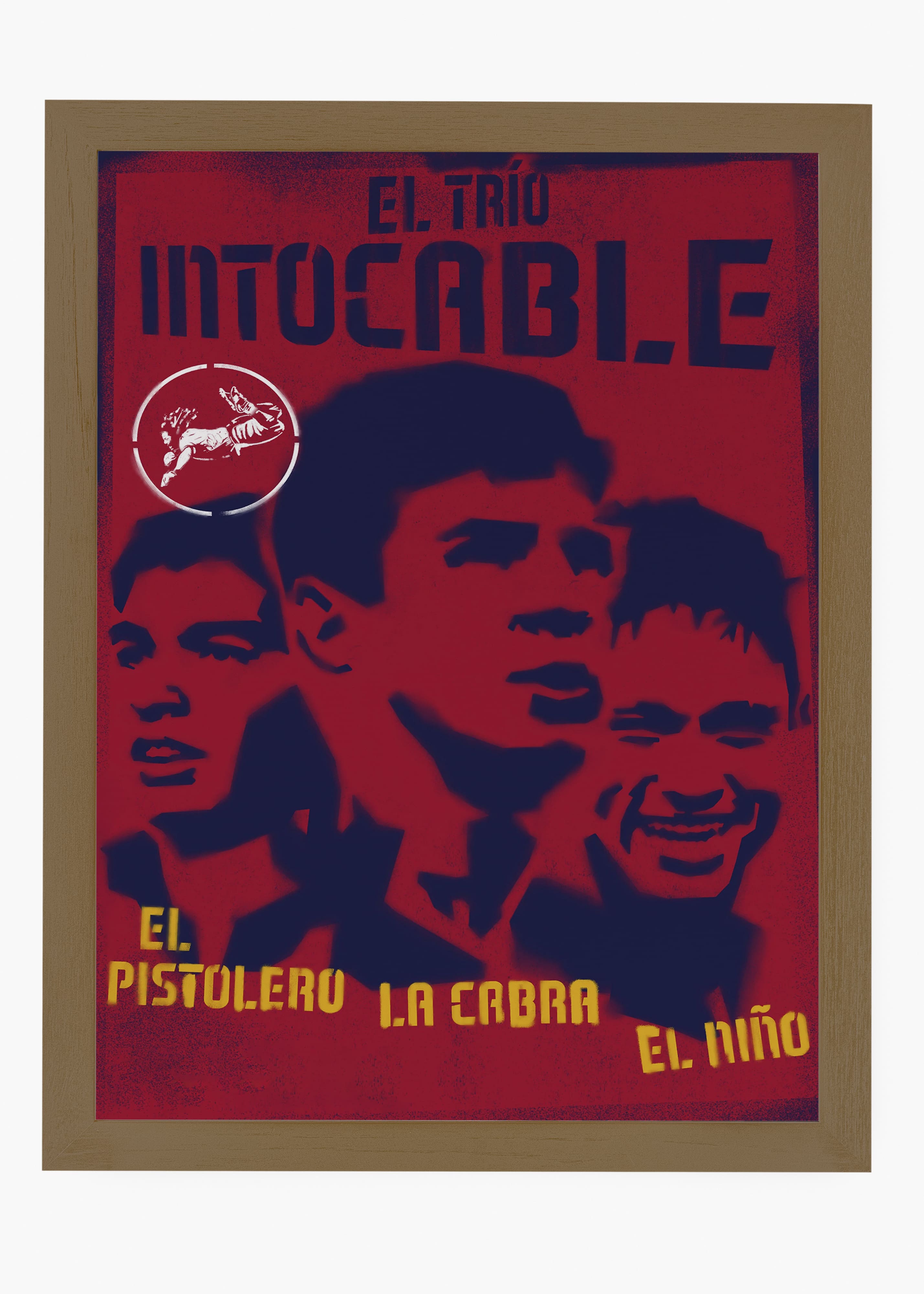 Quadro decorativo Trio MSN — arte de futebol para parede | Cübe Quadros