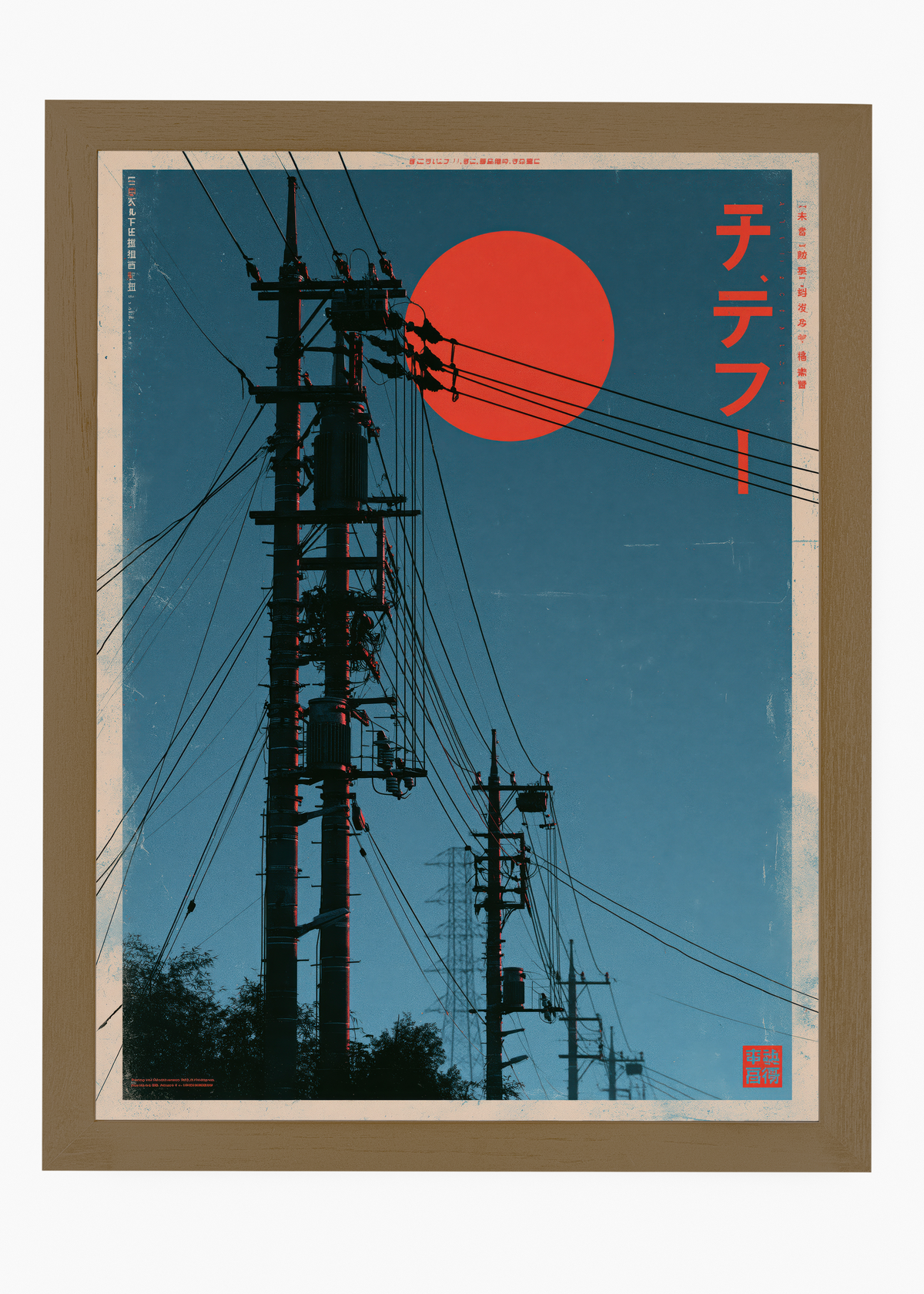 Quadro Japonês Red Sun Wires - 6