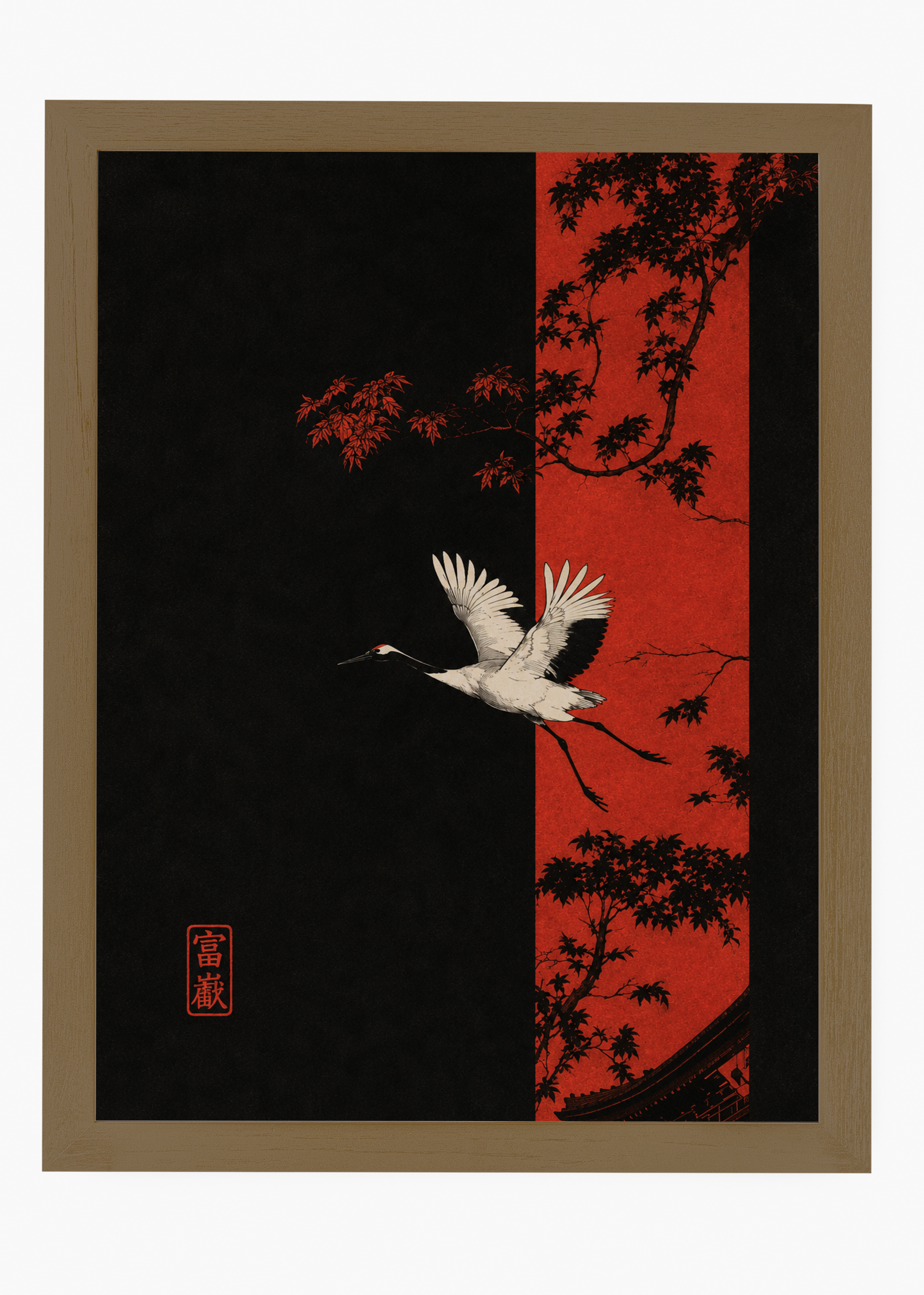 Quadro Japonês Momiji Tsuru - 6