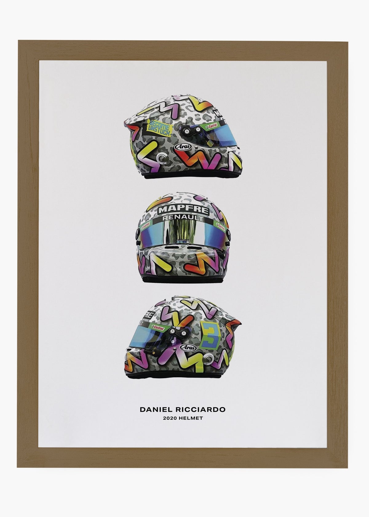 Quadro decorativo Daniel Ricciardo 2020 II — arte de automobilismo para parede | Cübe Quadros