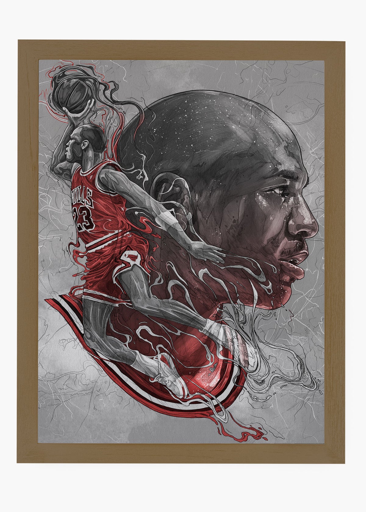 Quadro decorativo Michael Jordan II — arte de basquete para parede | Cübe Quadros