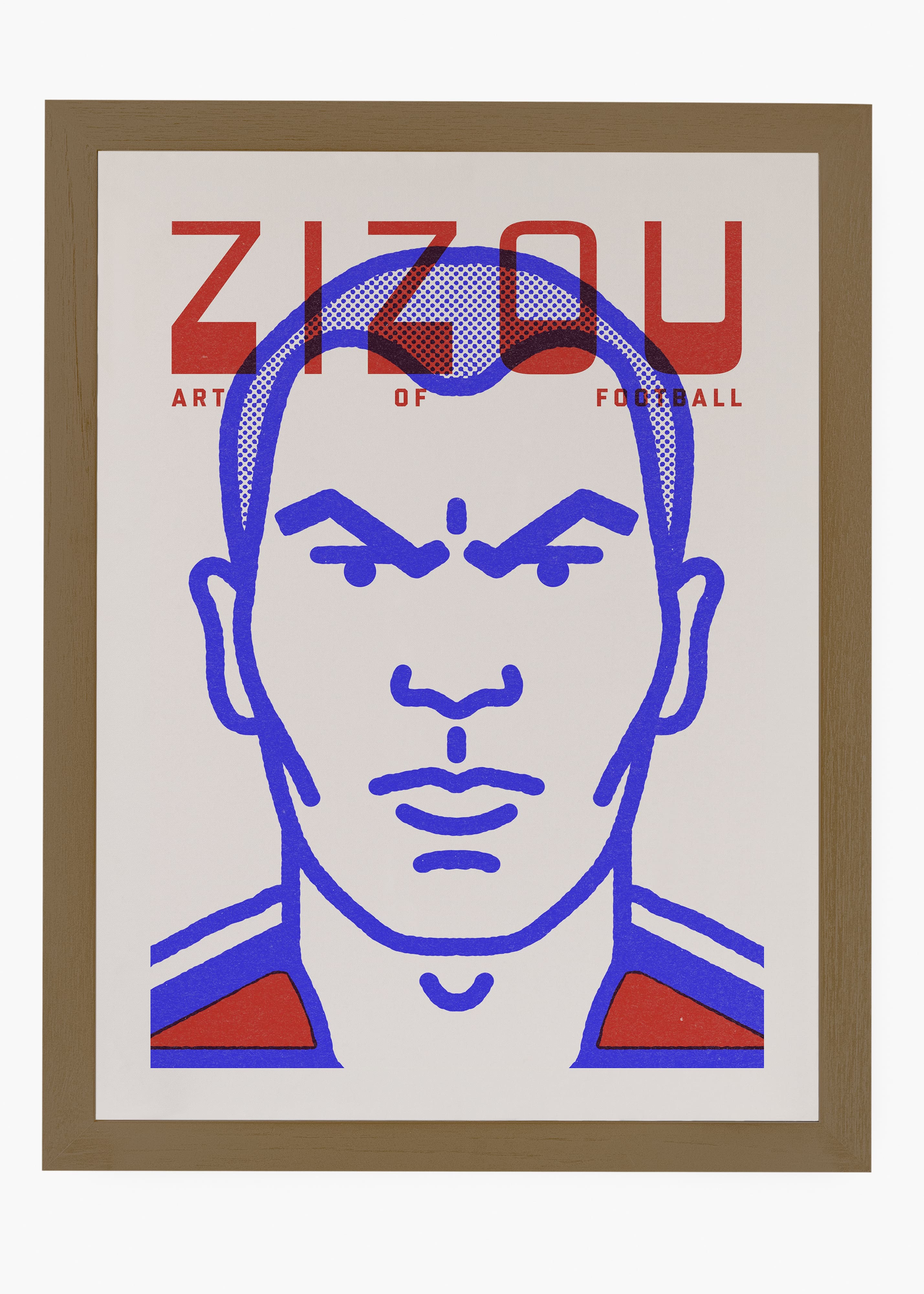 Quadro decorativo Zinedine Zidane — arte de futebol para parede | Cübe Quadros