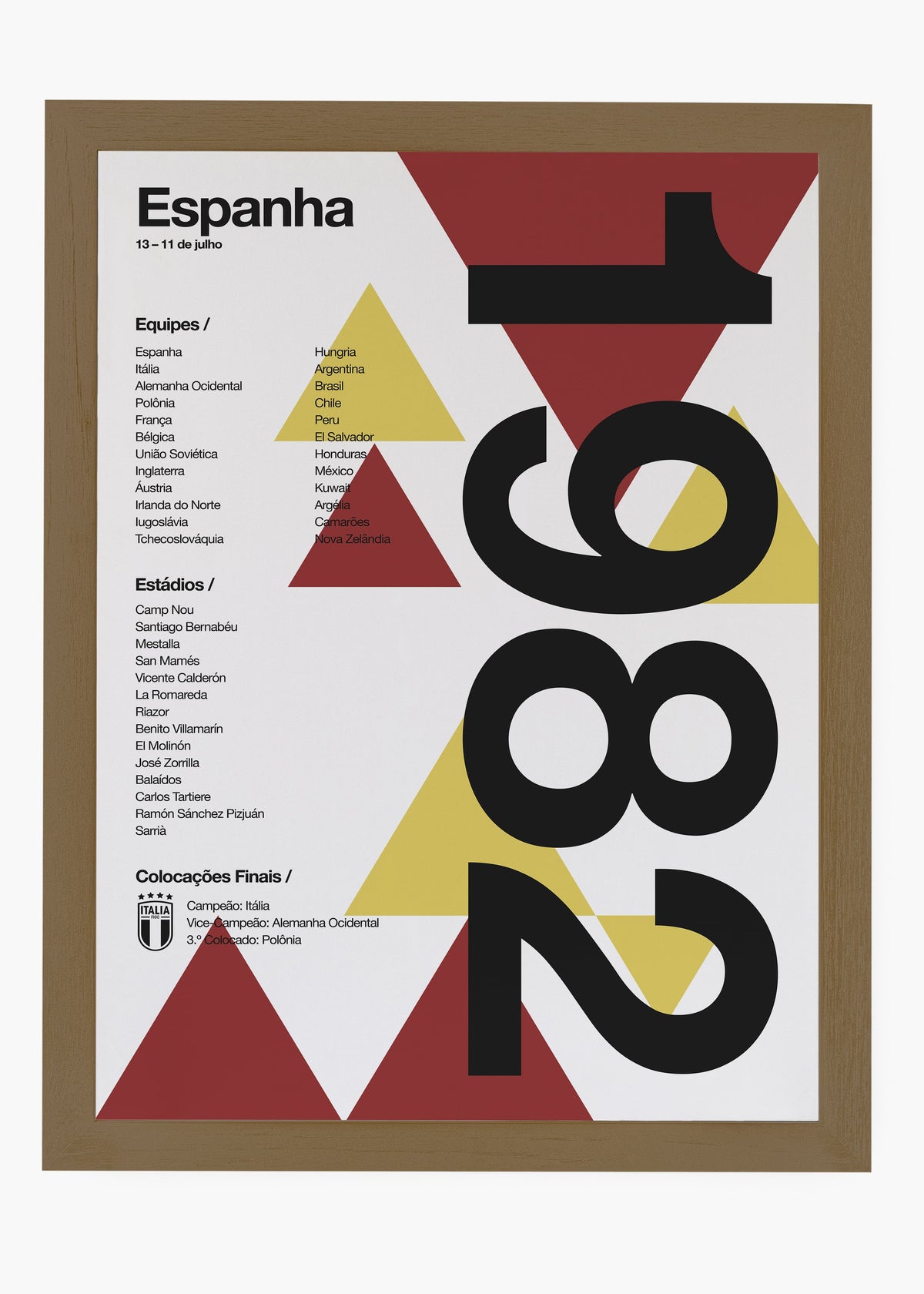 Quadro Copa do Mundo Espanha 1982