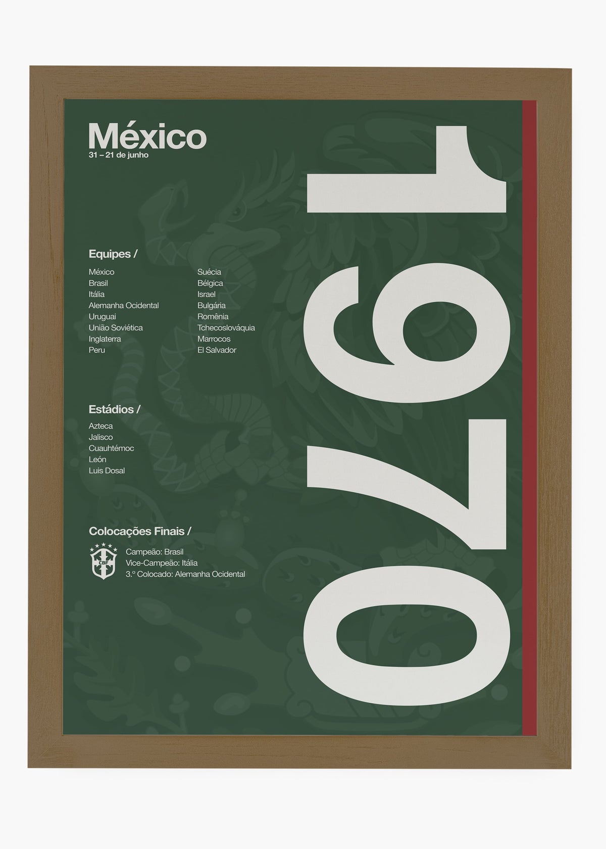 Quadro Copa do Mundo México 1970
