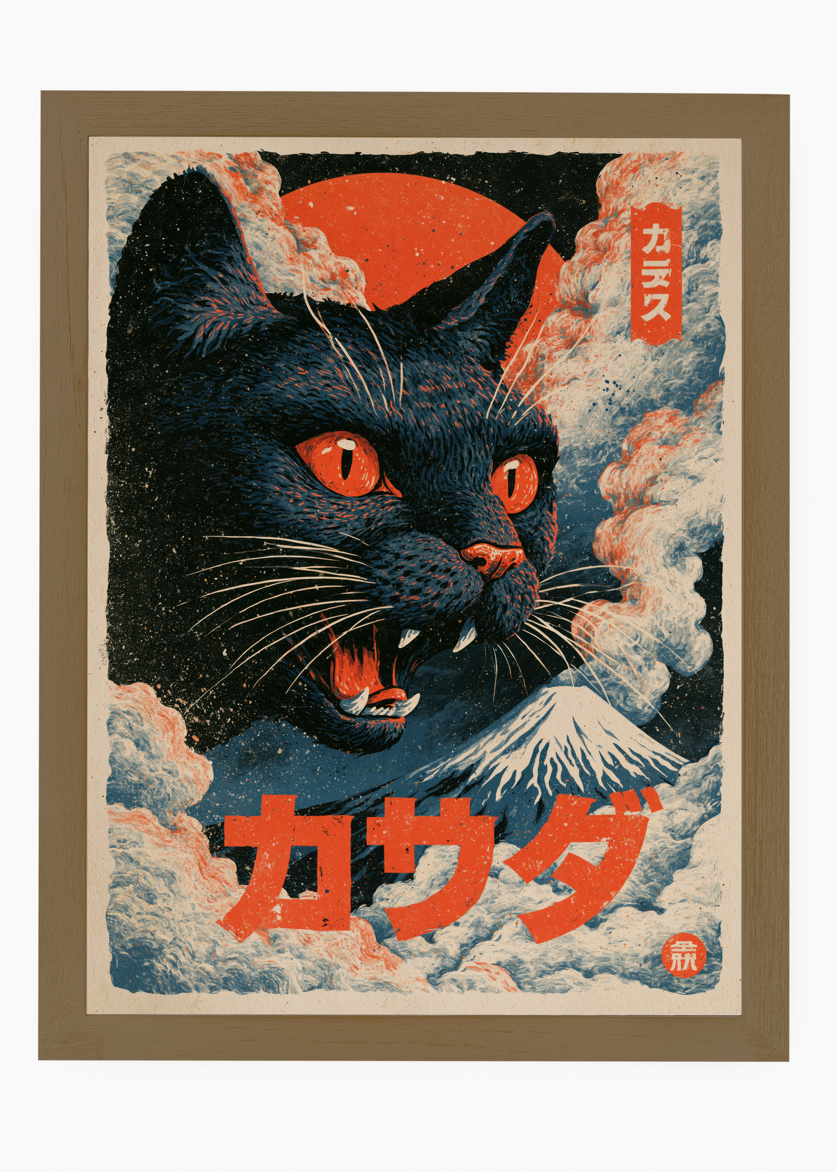 Quadro Japonês Neko Kaiju - 6