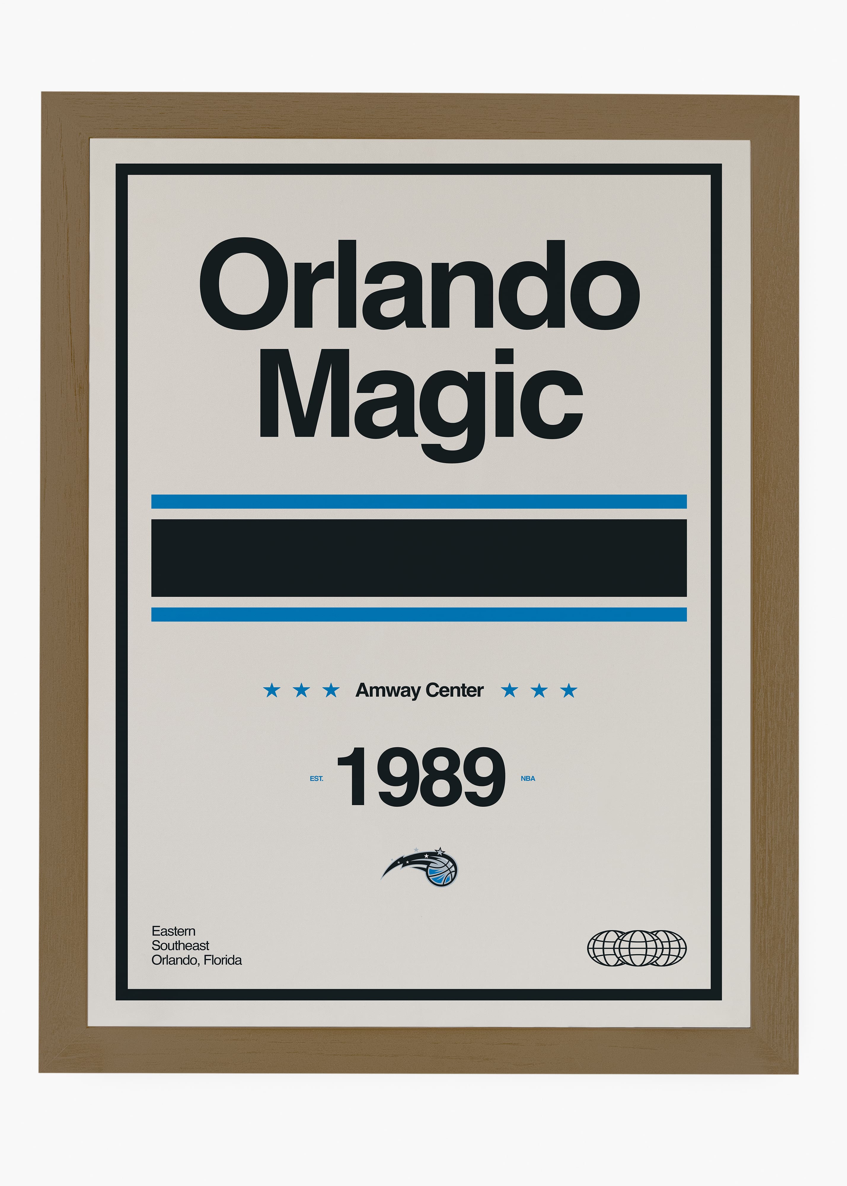 Quadro decorativo NBA Orlando Magic — arte de basquete para parede | Cübe Quadros