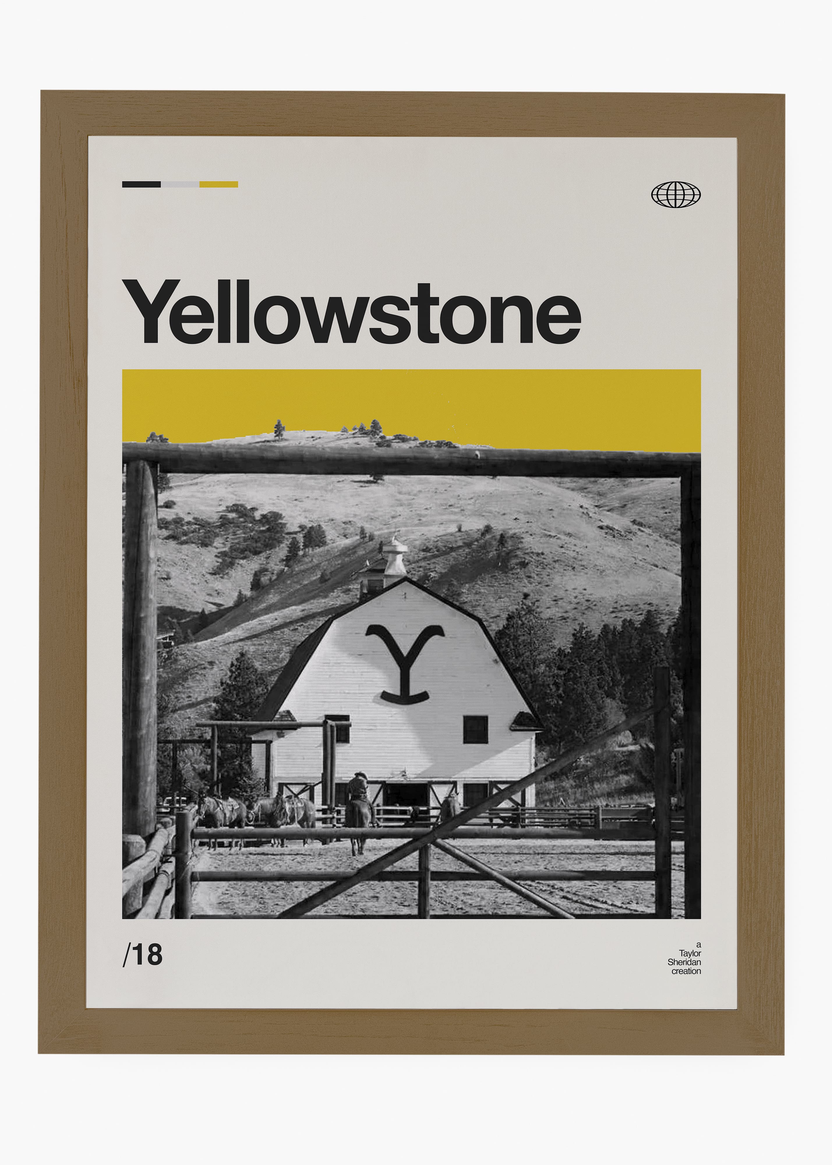 Quadro decorativo Yellowstone — arte de série para parede | Cübe Quadros