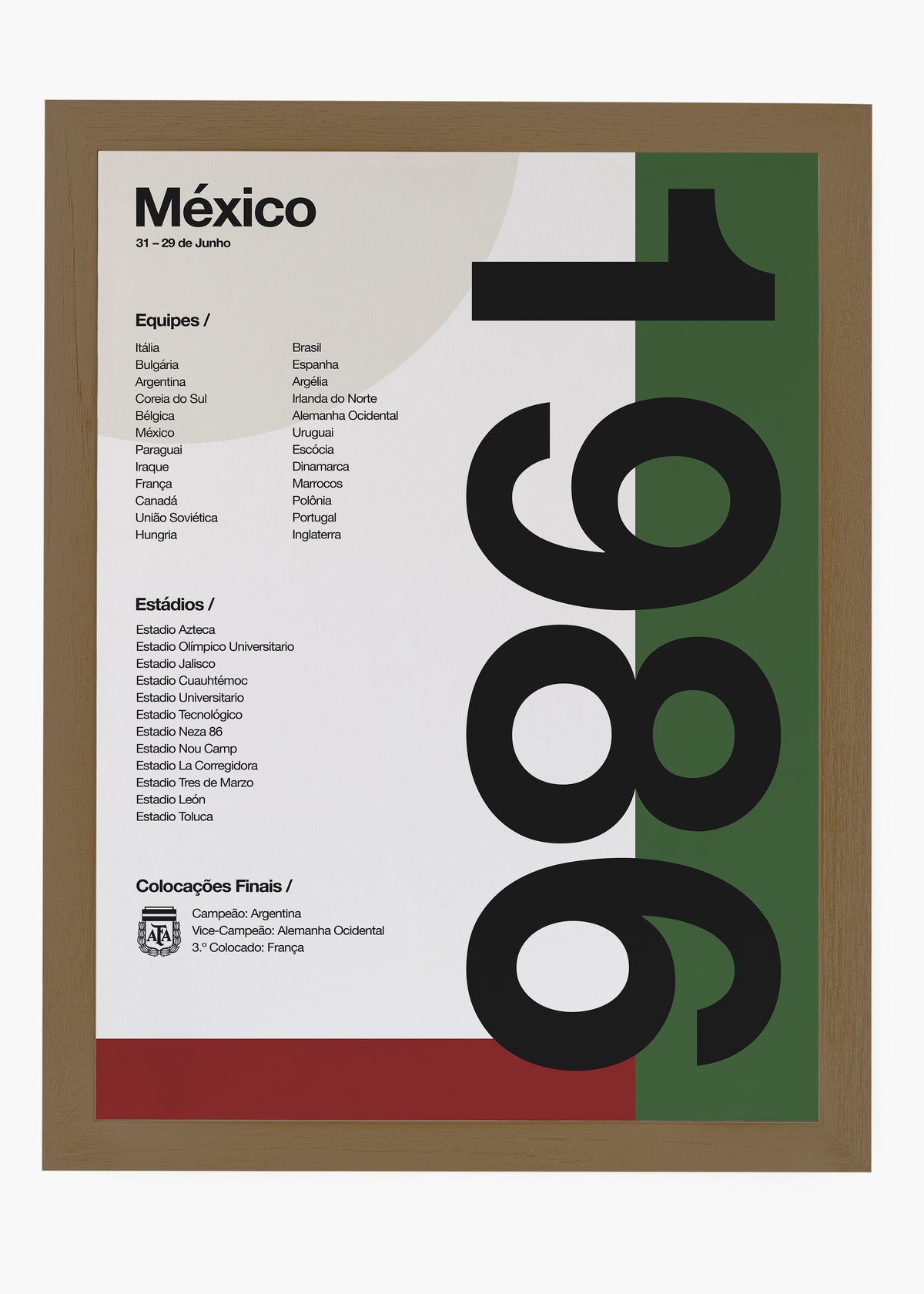 Quadro Copa do Mundo México 1986