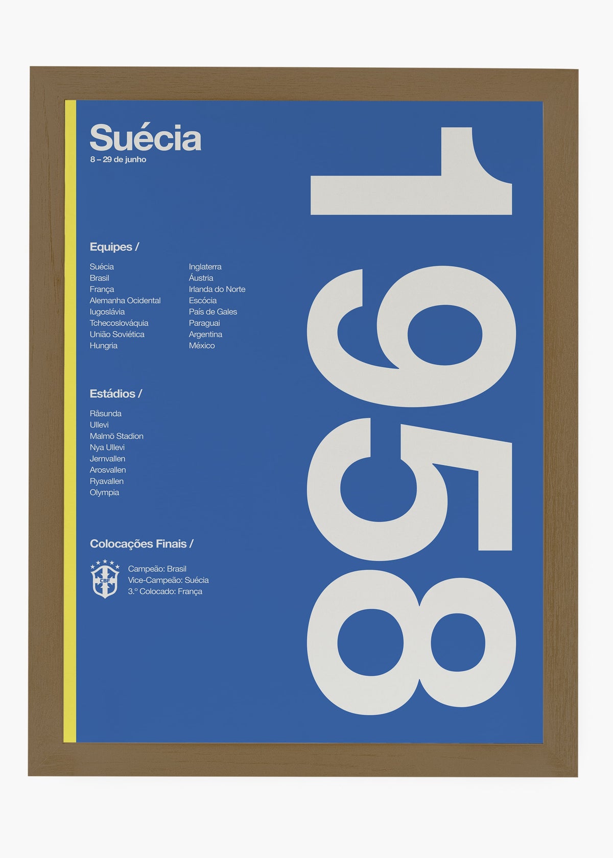 Quadro Copa do Mundo Suécia 1958