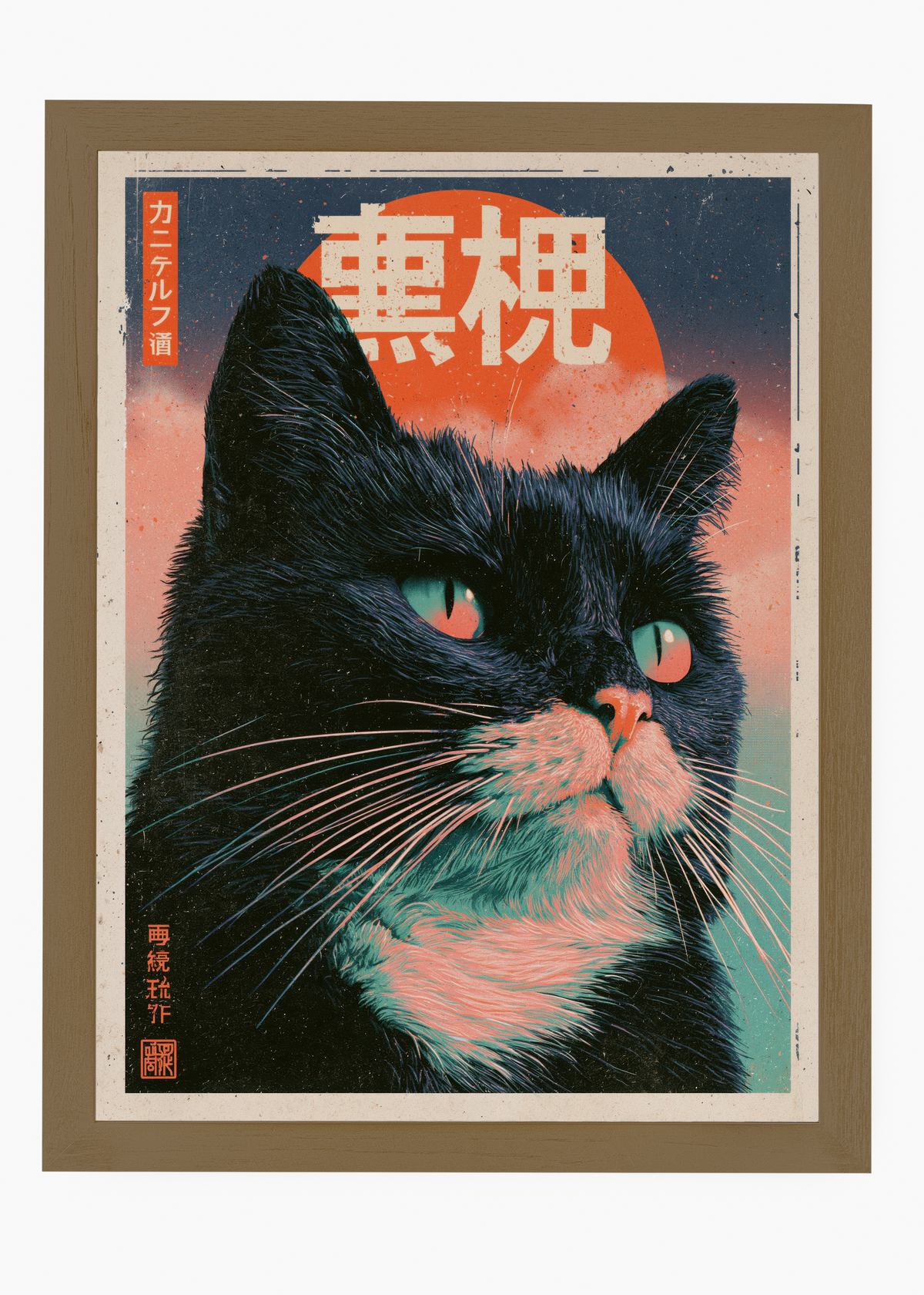 Quadro Japonês Midnight Cat - 6
