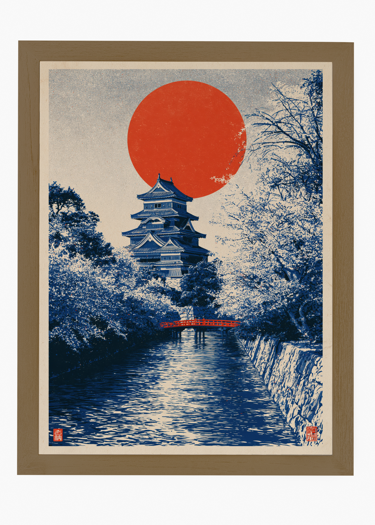 Quadro Japonês Castle by the River - 6