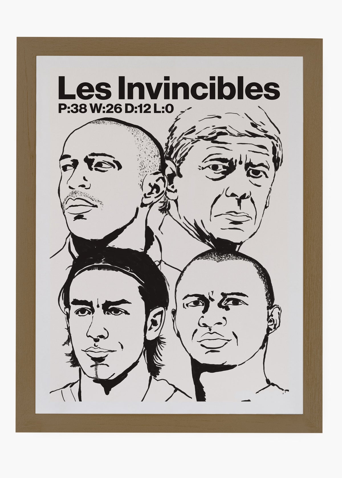 Quadro decorativo Arsenal Les Invincibles — arte de futebol para parede | Cübe Quadros