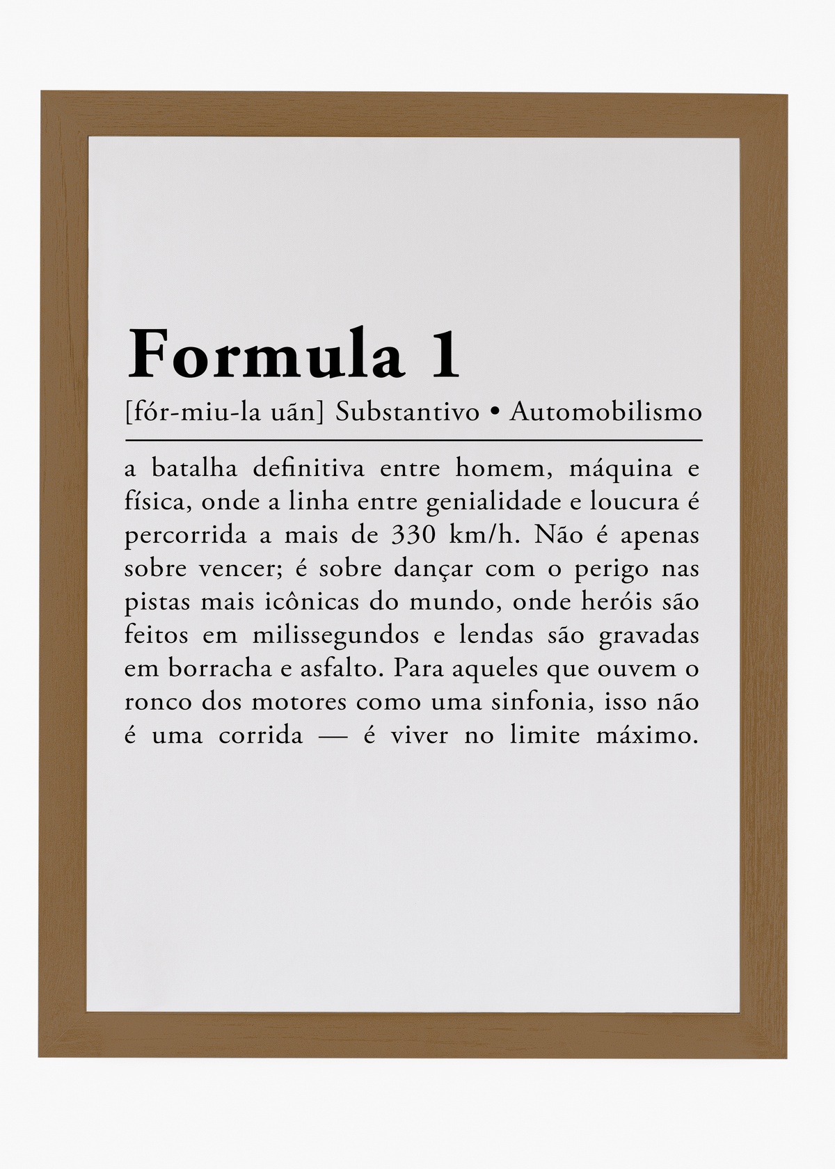 Quadro Formula 1 Verso