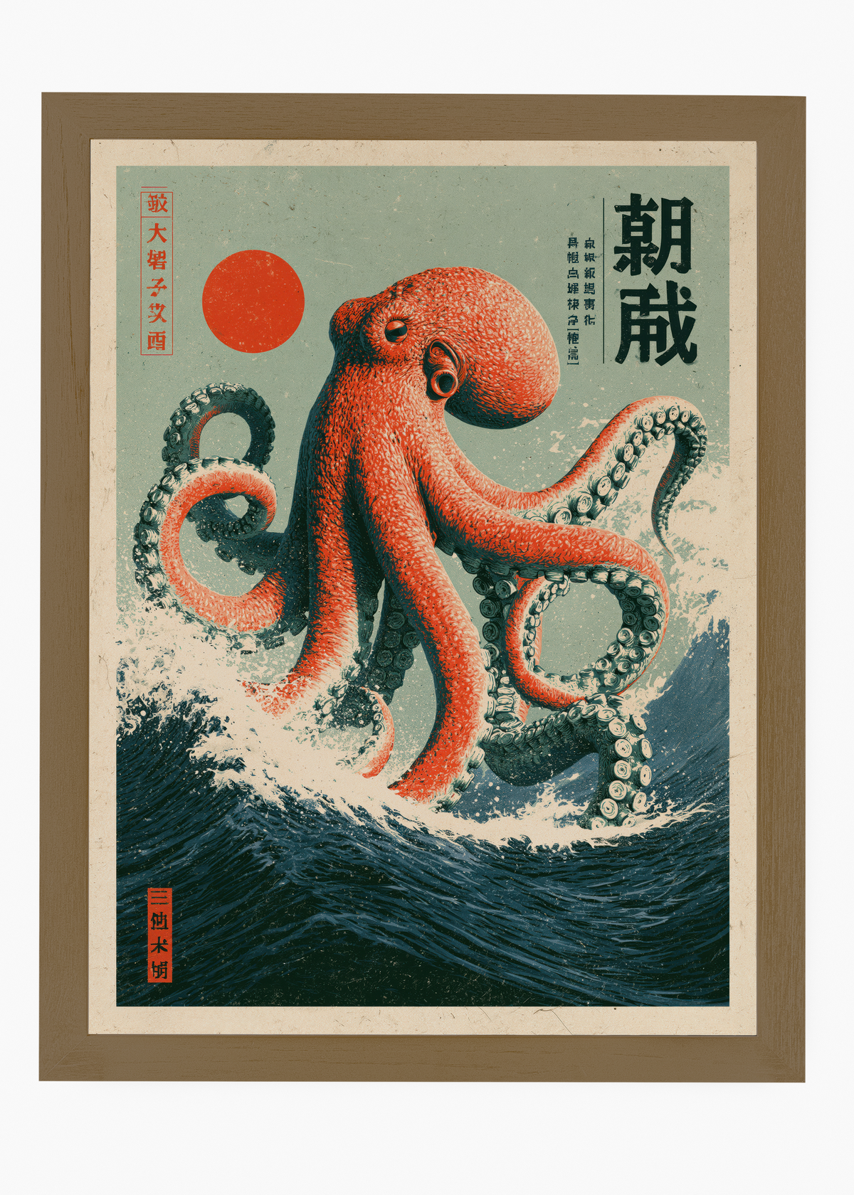 Quadro Japonês Ocean Octopus - 6
