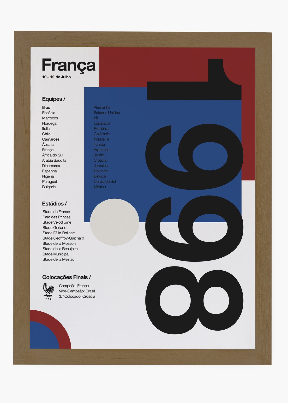 Quadro Copa do Mundo França 1998