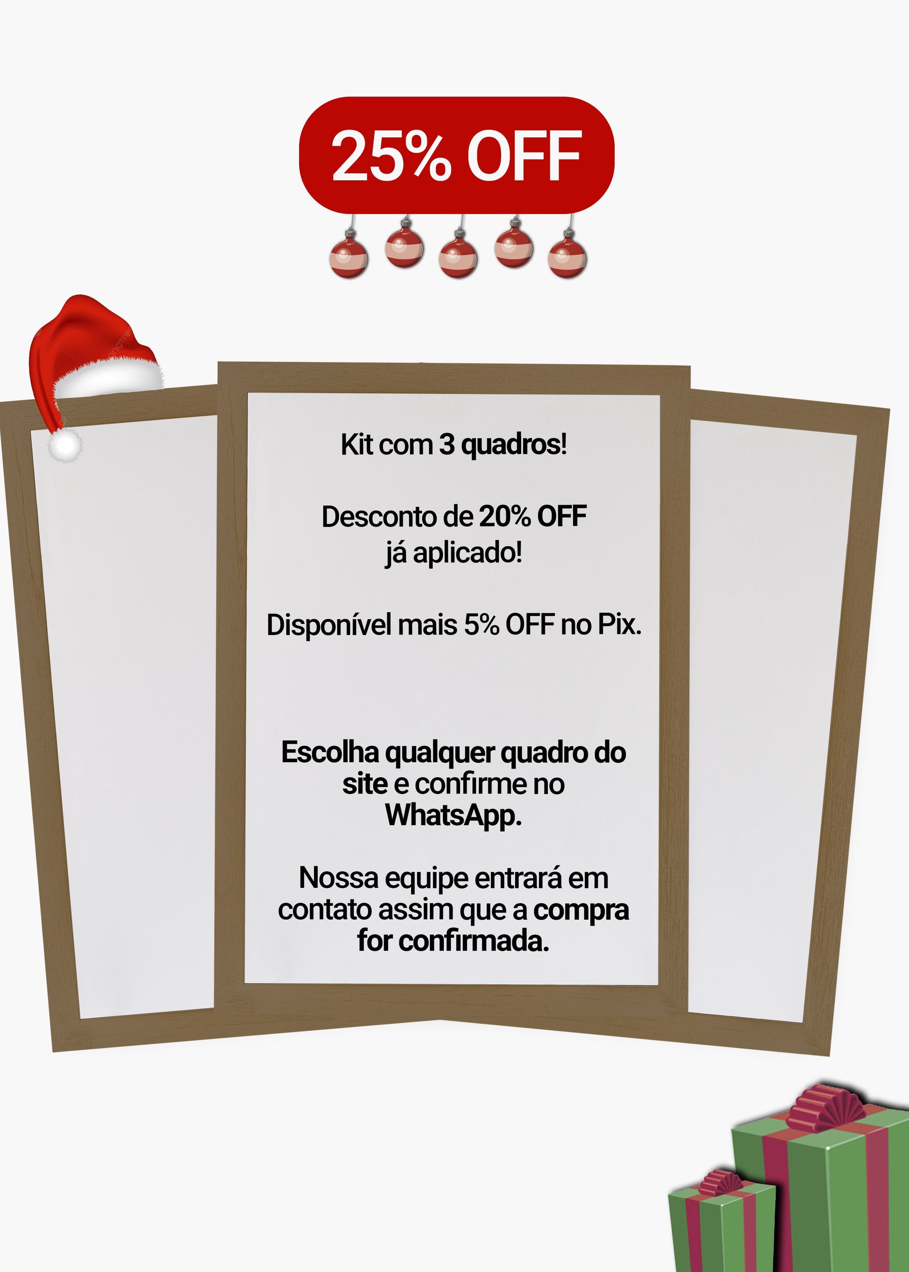 Kit 3 Quadros A Sua Escolha