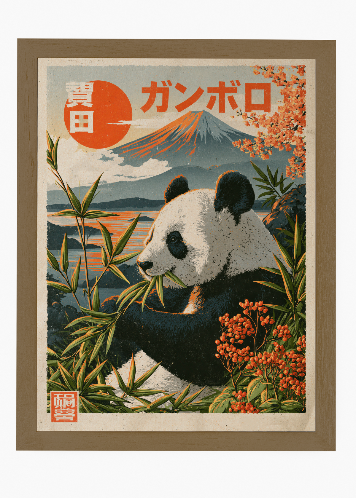 Quadro Japonês Panda at Fuji - 6