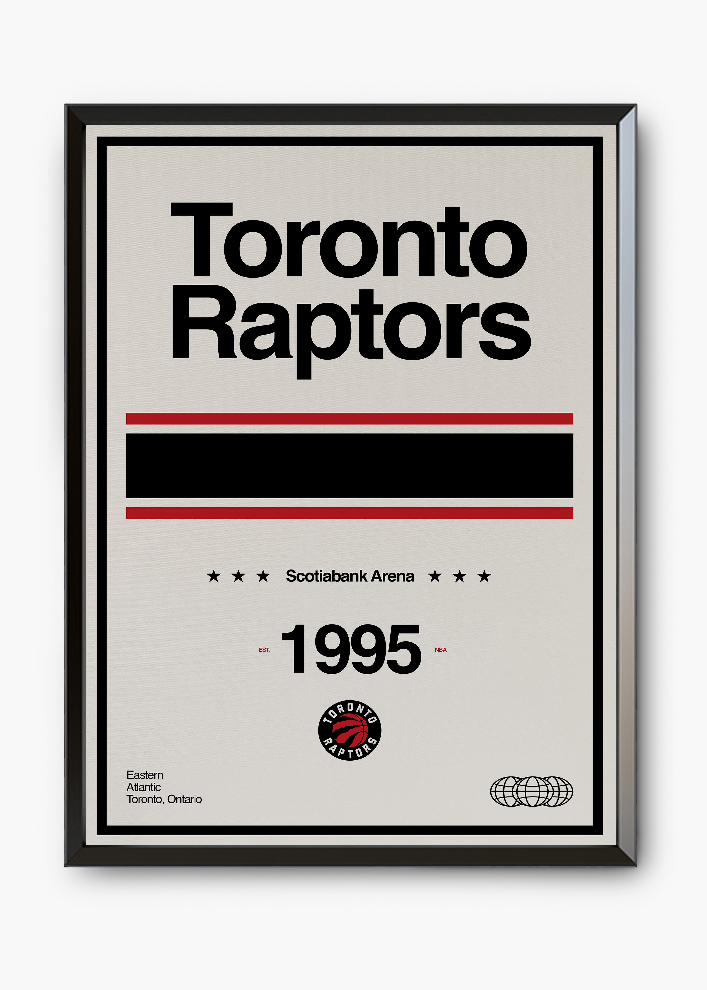 Quadro decorativo NBA Toronto Raptors — arte de basquete para parede | Cübe Quadros
