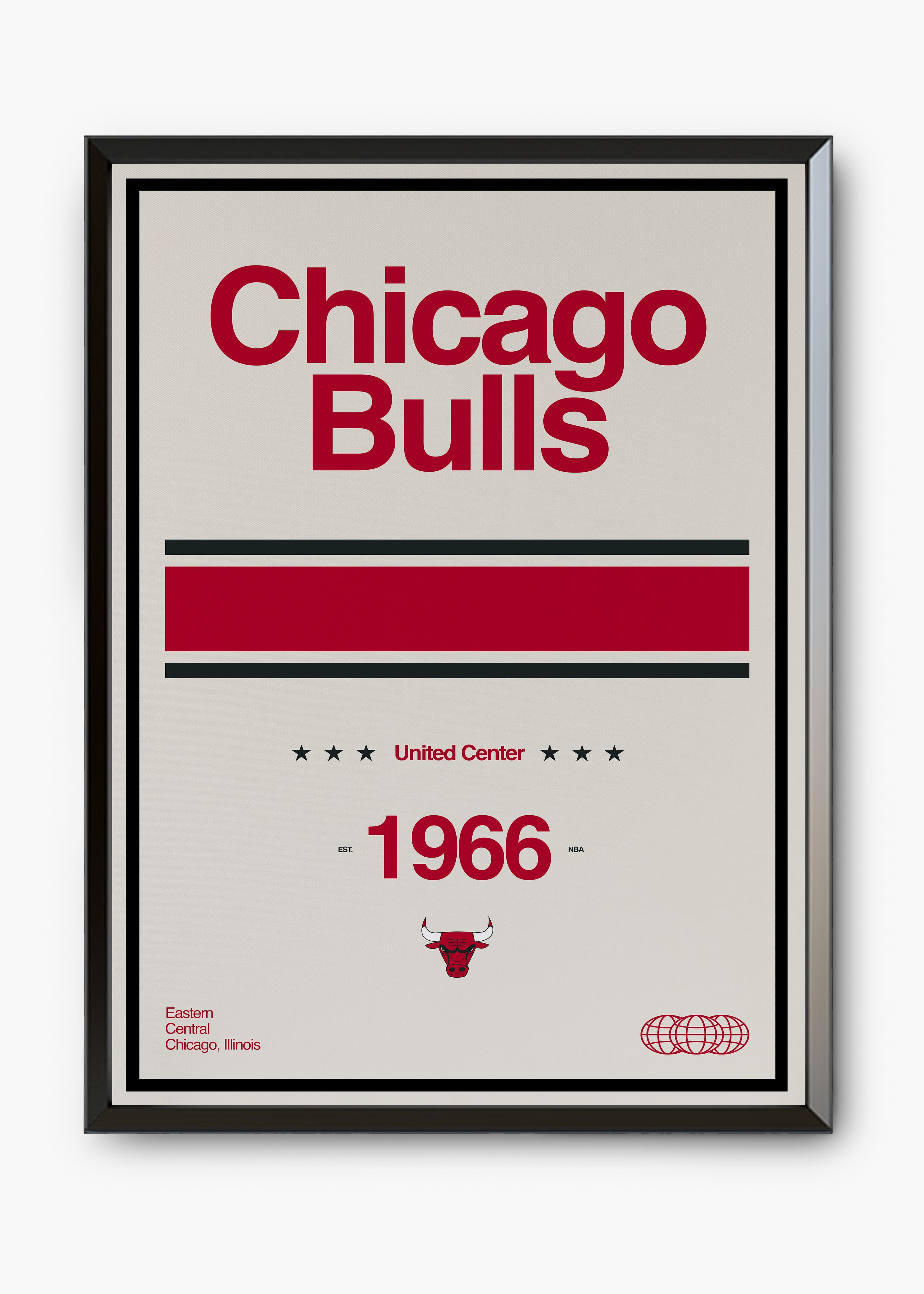 Quadro decorativo NBA Chicago Bulls — arte de basquete para parede | Cübe Quadros