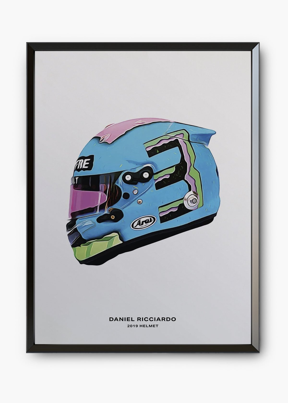 Quadro decorativo Daniel Ricciardo 2019 II — arte de automobilismo para parede | Cübe Quadros