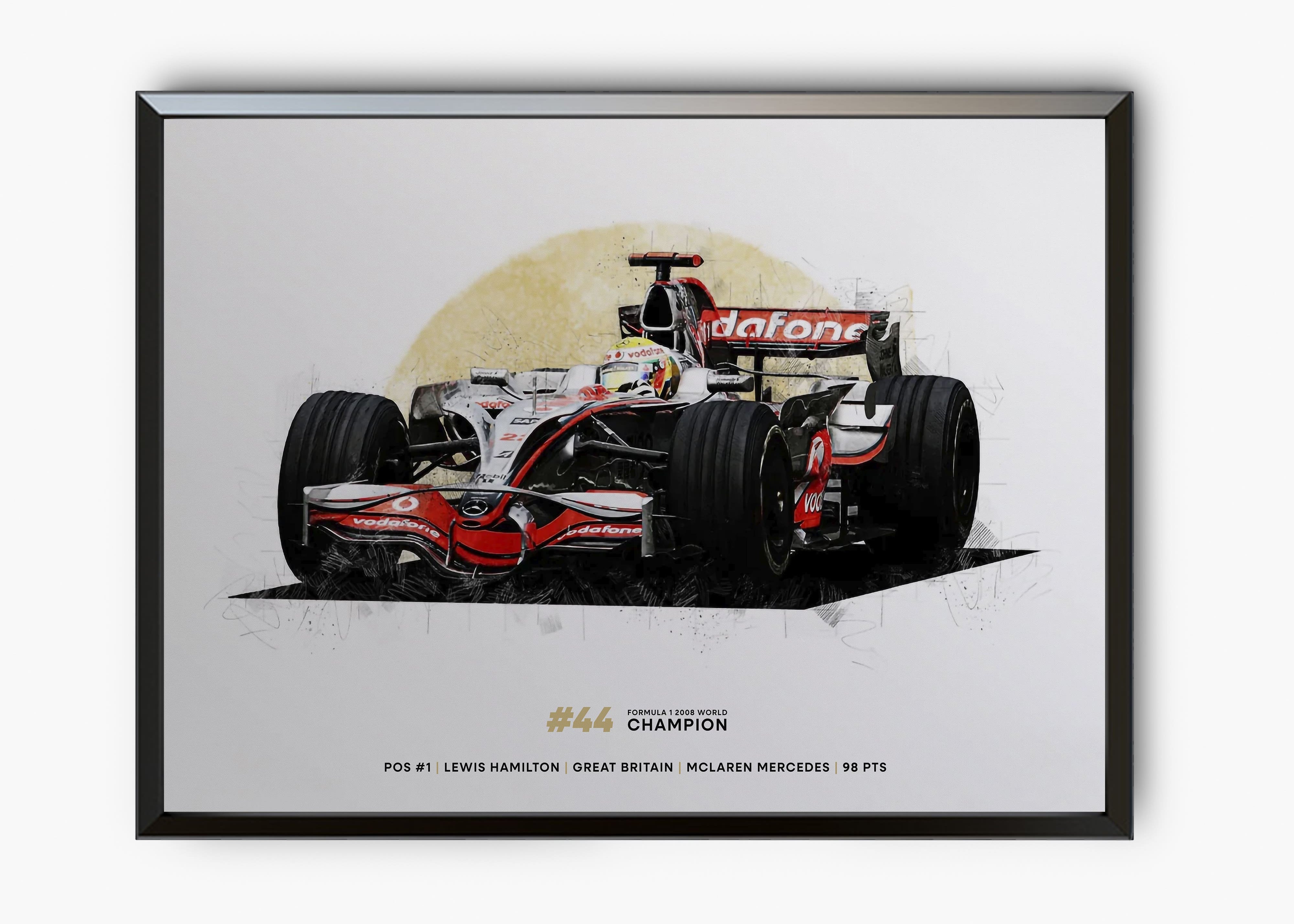 Quadro Lewis Hamilton 2008 World Champion
