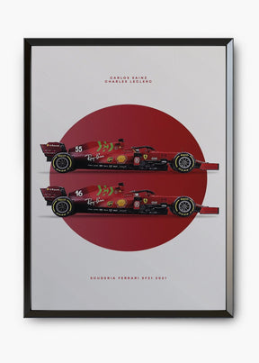 Quadro Scuderia Ferrari SF21 - Leclerc & Sainz