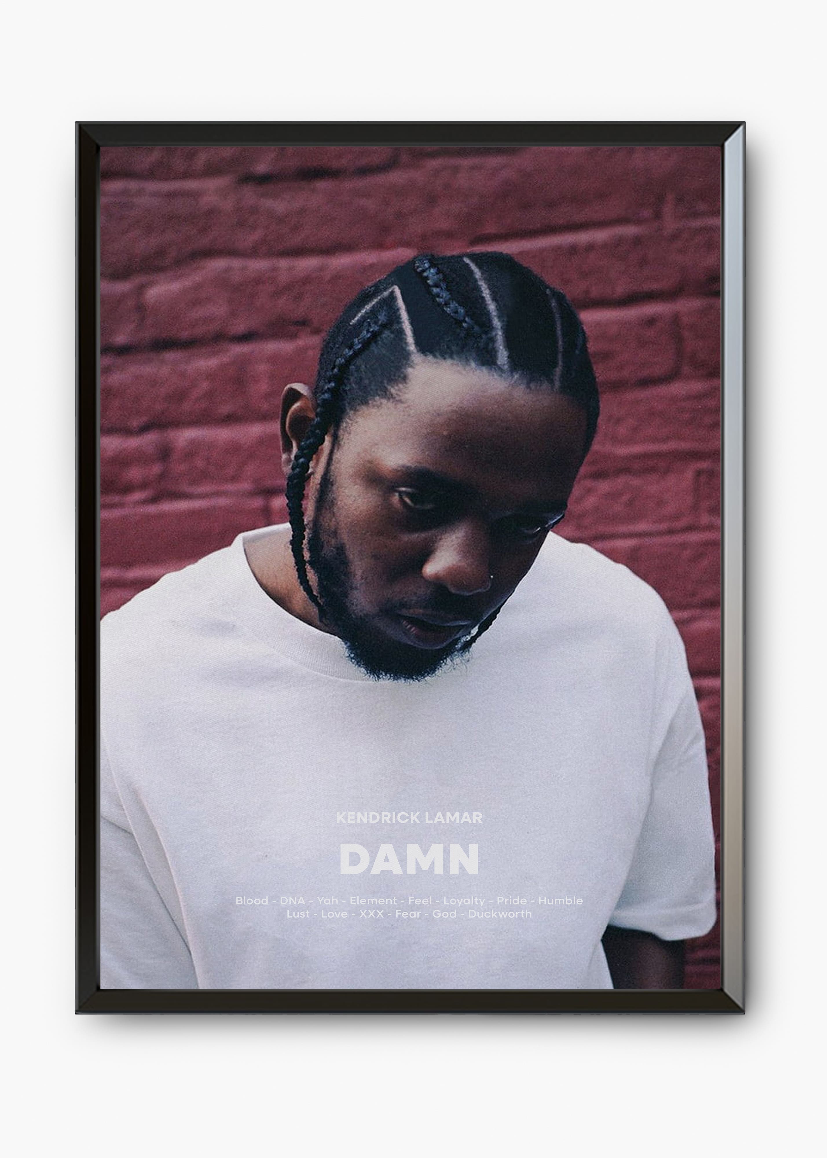 Quadro decorativo Kendrick Lamar Damn — arte de rap para parede | Cübe Quadros