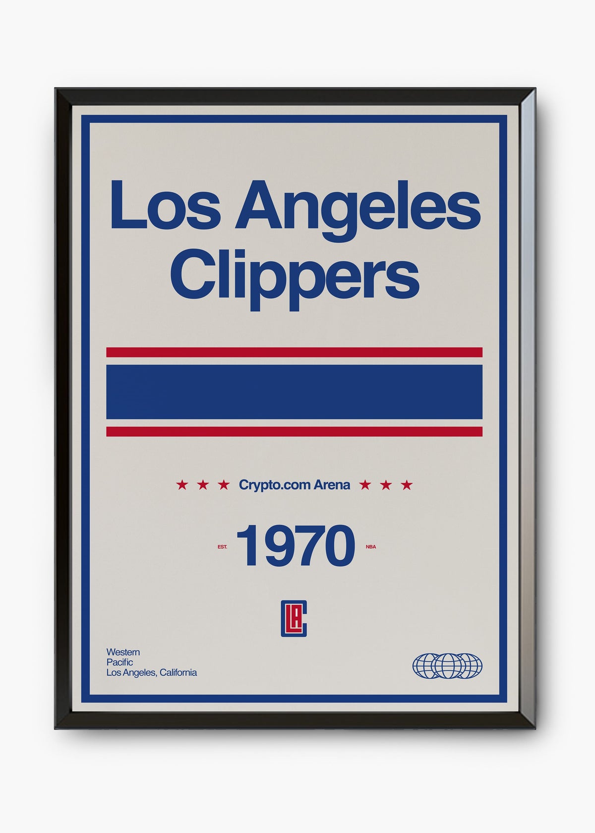 Quadro decorativo NBA Los Angeles Clippers — arte de basquete para parede | Cübe Quadros