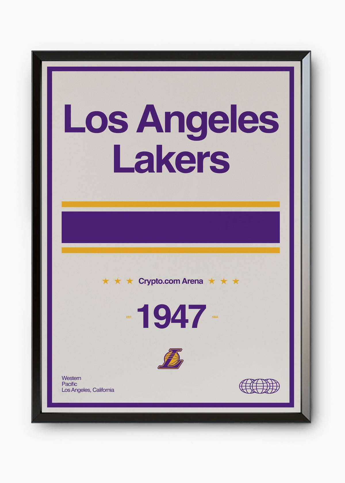 Quadro decorativo NBA Los Angeles Lakers — arte de basquete para parede | Cübe Quadros
