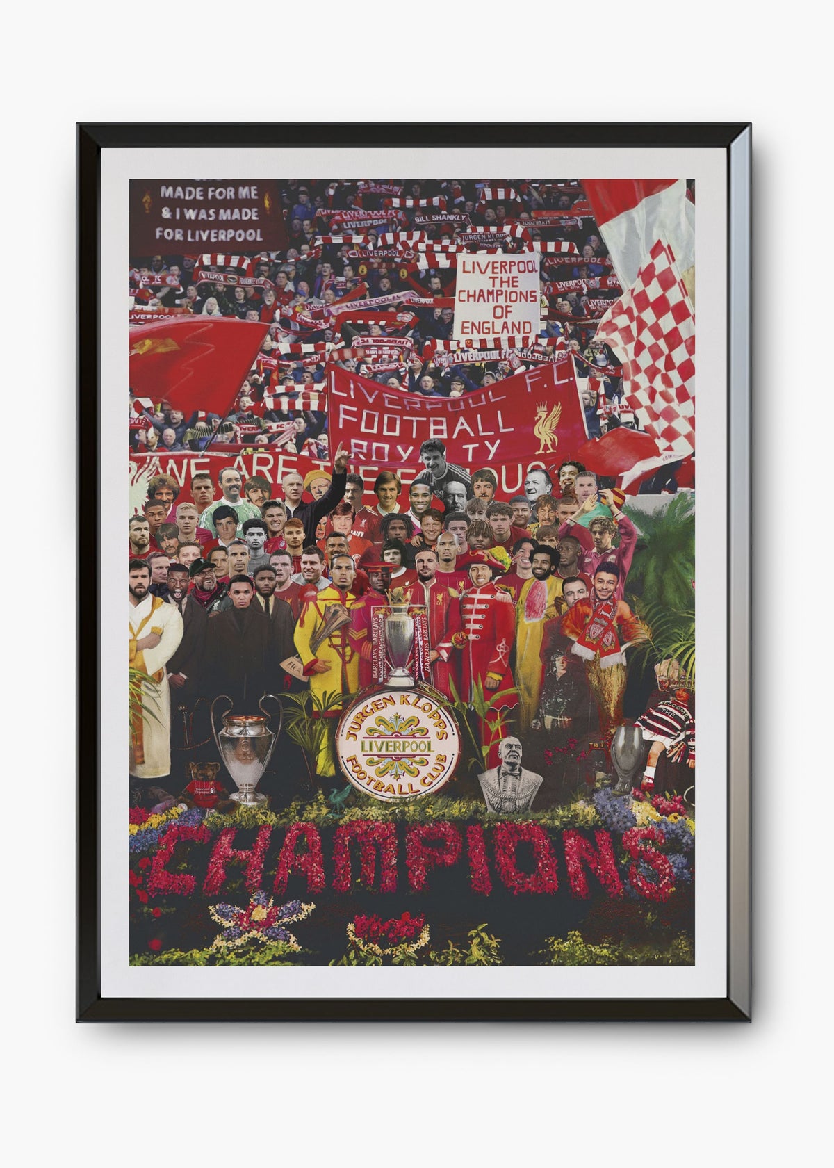 Quadro decorativo Liverpool Champions — arte de futebol para parede | Cübe Quadros