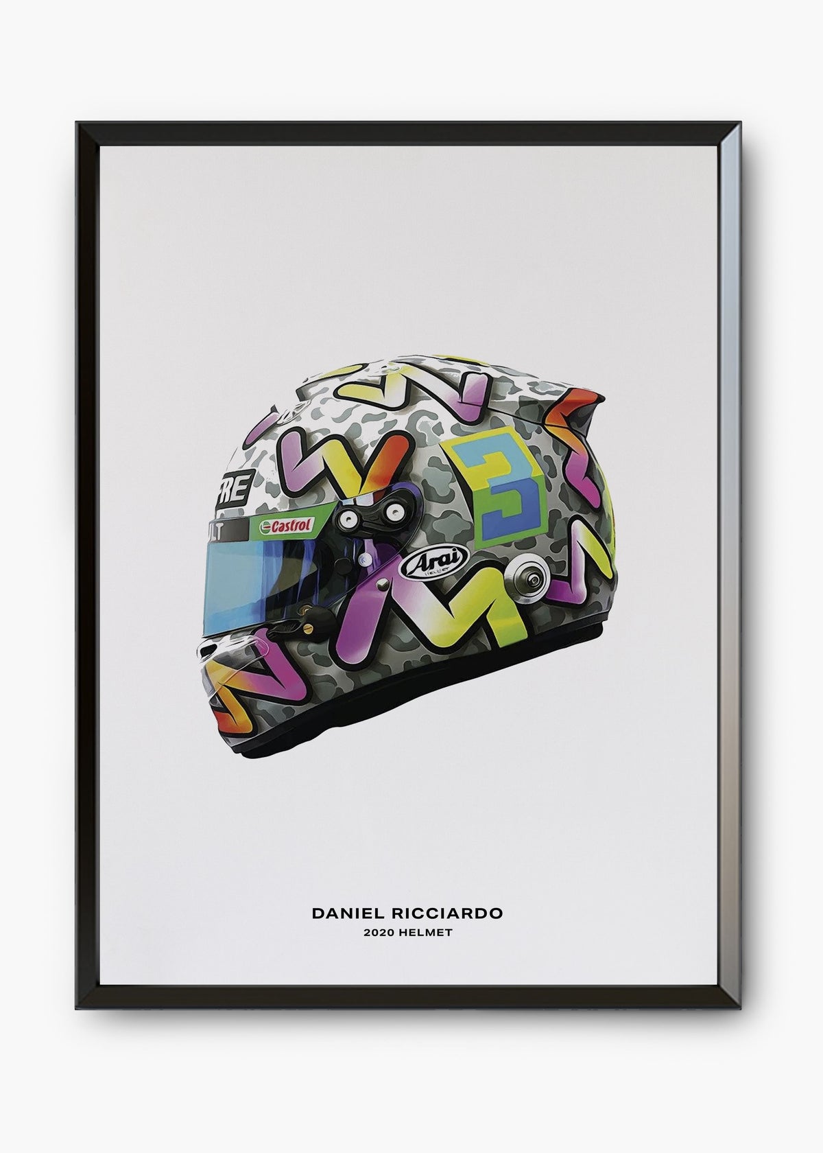 Quadro decorativo Daniel Ricciardo 2020 — arte de automobilismo para parede | Cübe Quadros
