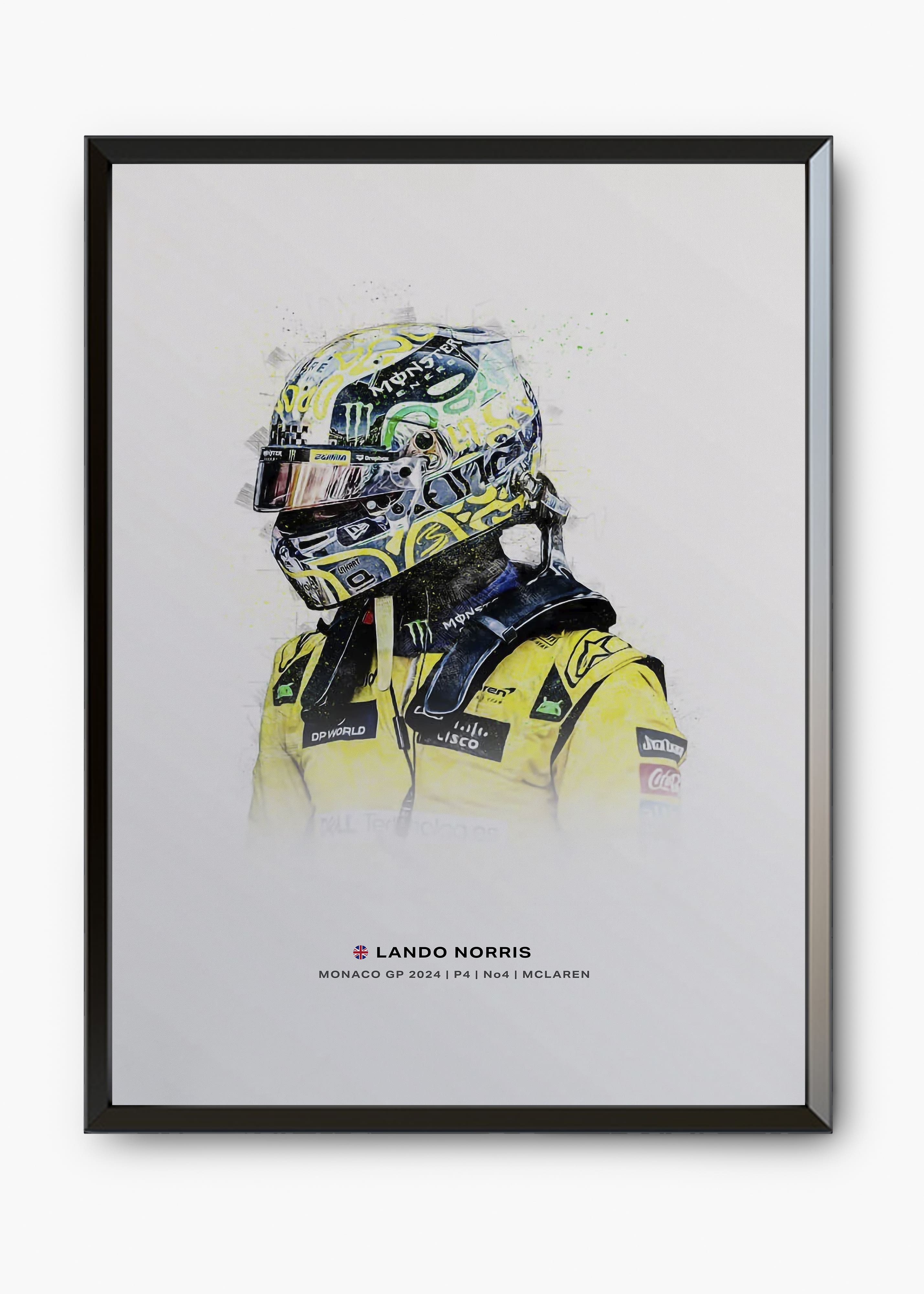 Quadro decorativo Lando Norris Monaco GP 2024 II — arte de automobilismo para parede | Cübe Quadros
