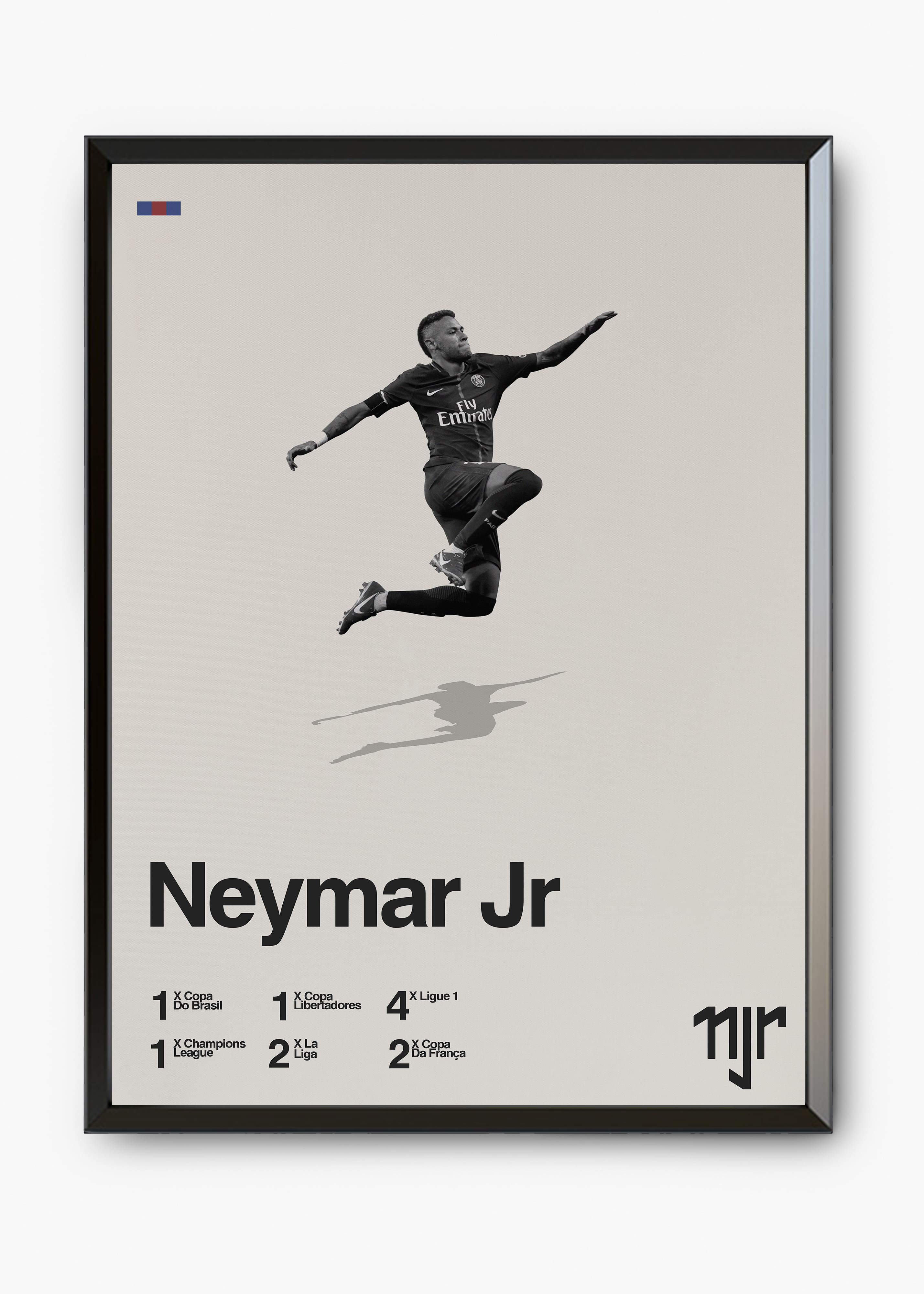 Quadro decorativo Neymar Jr — arte de futebol para parede | Cübe Quadros